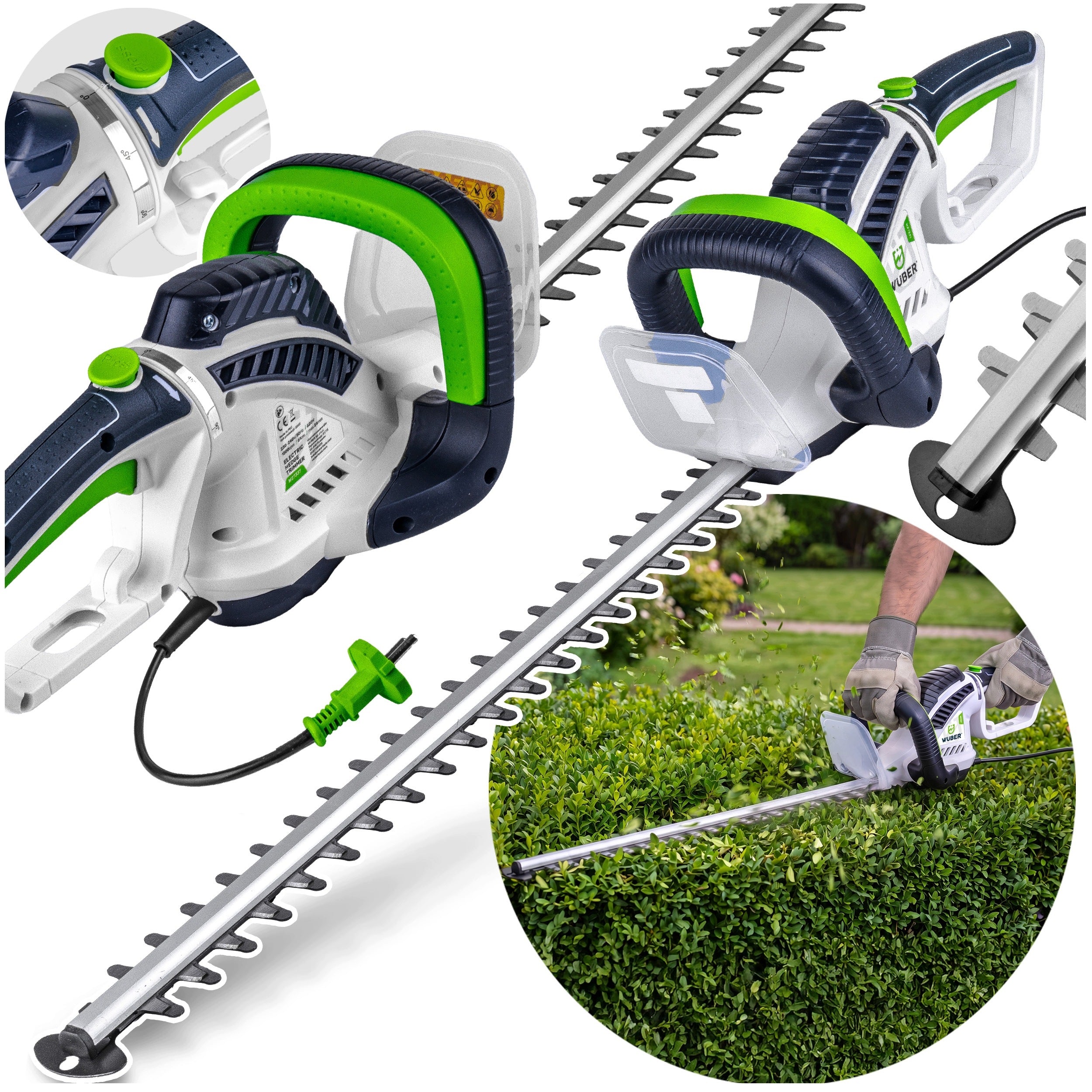 ELECTRIC SHEARS FOR HEDGE BUSHES BRANCHES PRUNING SHEAR STRONG DUALCUT 57 CM