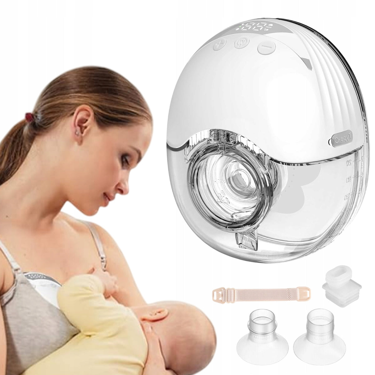 ELECTRIC SHELL BREAST PUMP WIRELESS HANDS-FREE FREE SIMPLE+4 MODES