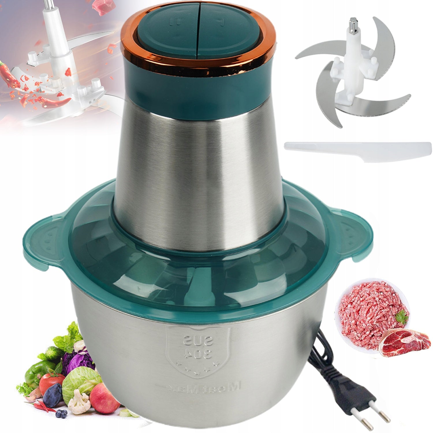 ELECTRIC SHREDDER 300W 2L METAL BOWL FOOD SHREDDER
