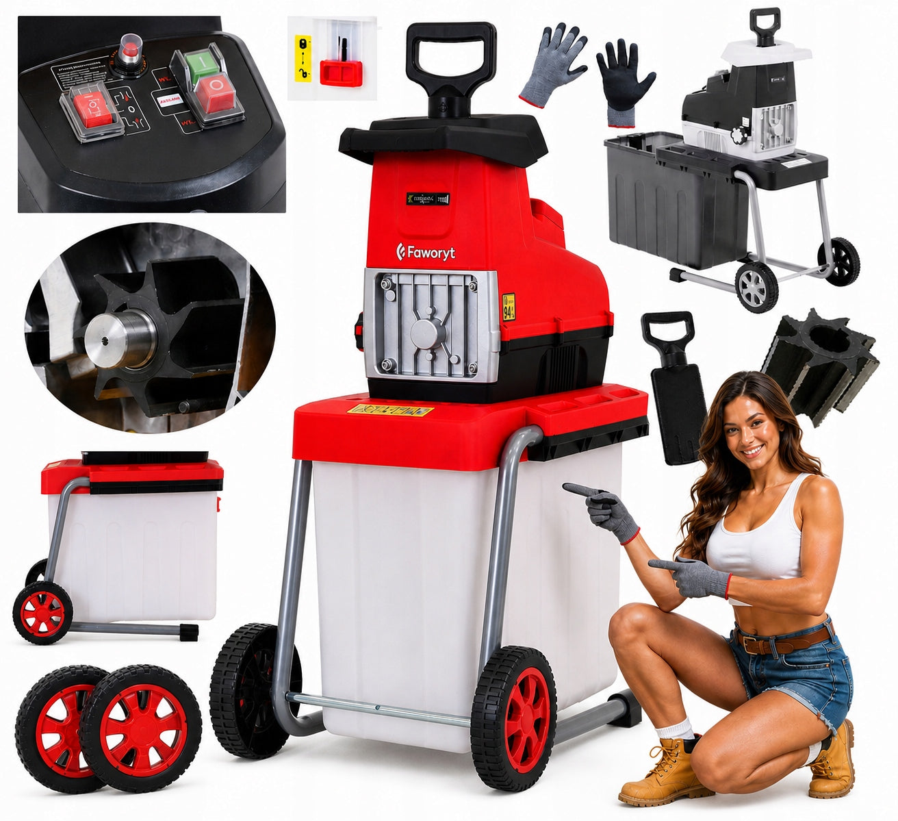 ELECTRIC SHREDDER FOR BRANCH CUTTER CHIPPER 3800W 44mm XXL FULL MAX