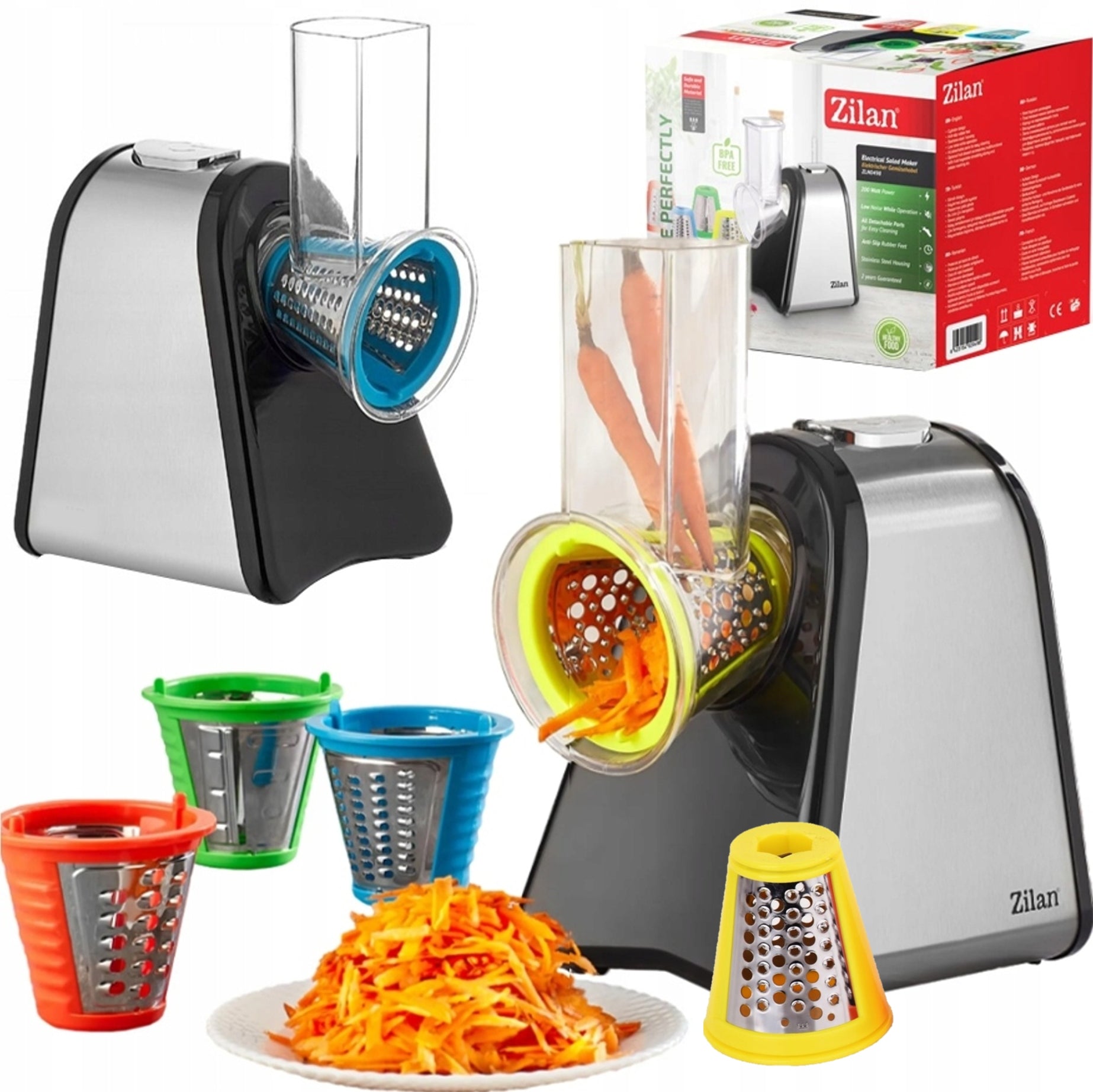 ELECTRIC SHREDDER FRUIT VEGETABLE SHREDDER 4 TIPS 200W