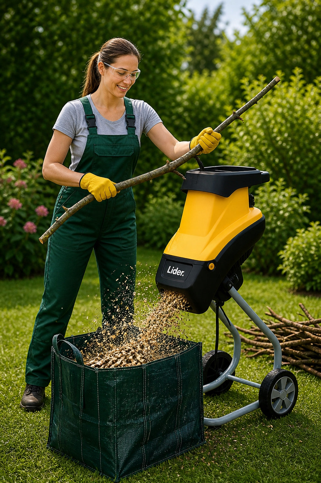 ELECTRIC SHREDDER SELF-PRIMING BRANCH CHIPPER SMOOTHBORE 2xBASKET Manufacturer code ROZDRABNIACZ ELEKTRYCZNY RĘBAK DO GAŁĘZI MAX