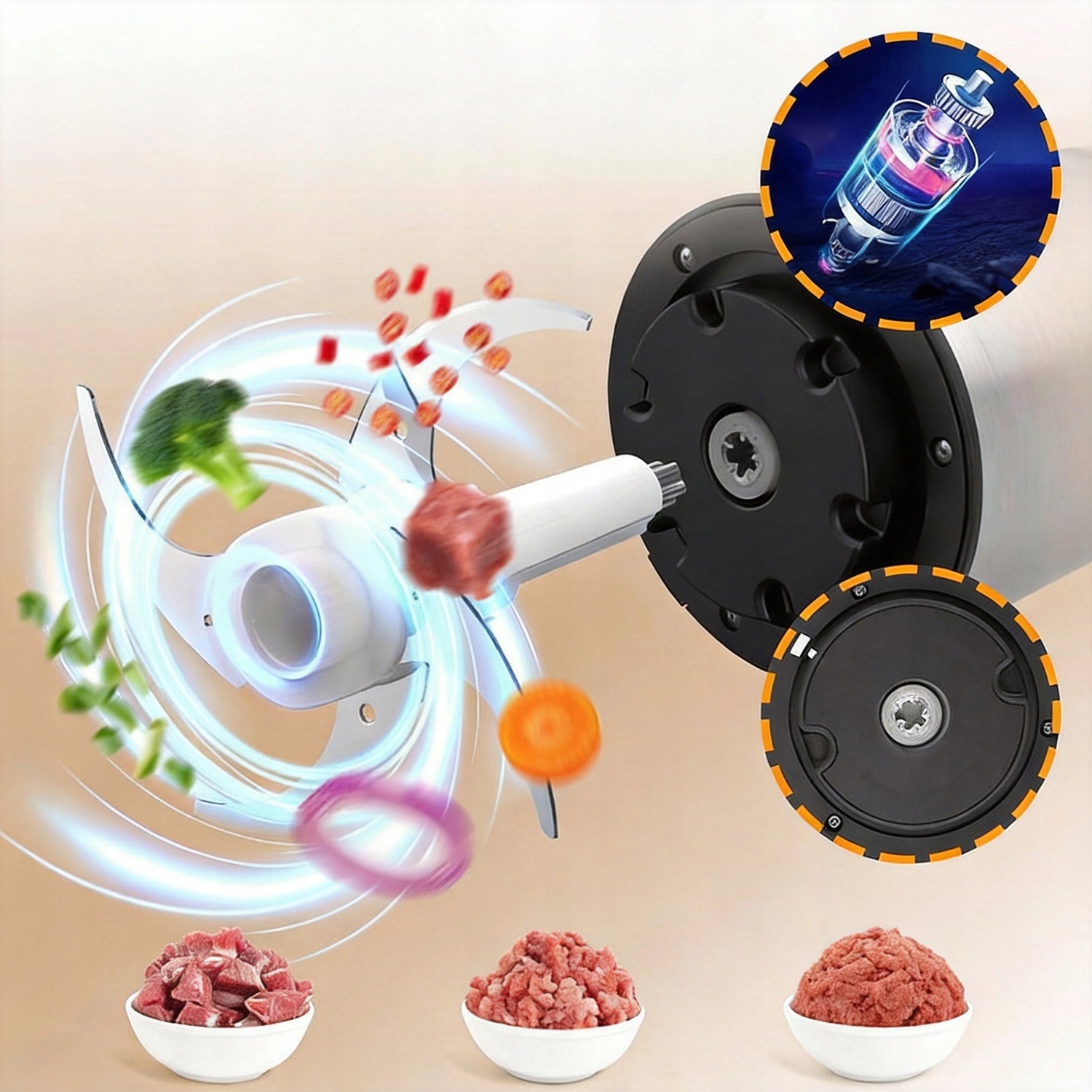 ELECTRIC SHREDDER VEGETABLE CHOPPER MEAT FRUIT MALAXER Packaging status original