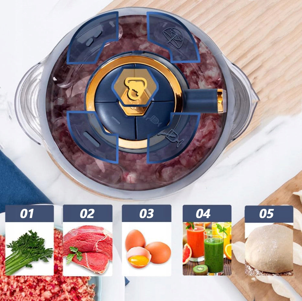 ELECTRIC SHREDDER VEGETABLE FRUIT MEAT CHOPPER LARGE CAPACITY Dominant color silver/gray