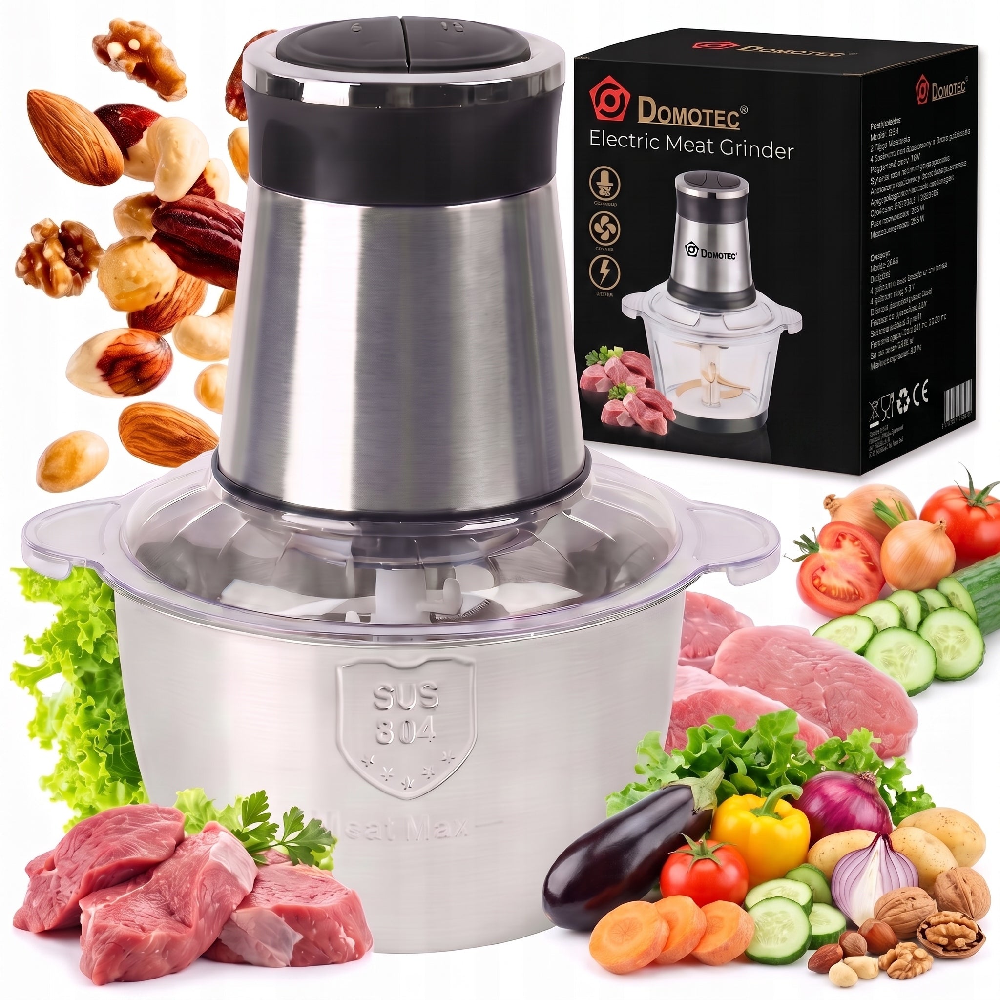 ELECTRIC SHREDDER VEGETABLE SHREDDER MEAT FOOD 2L 1200W