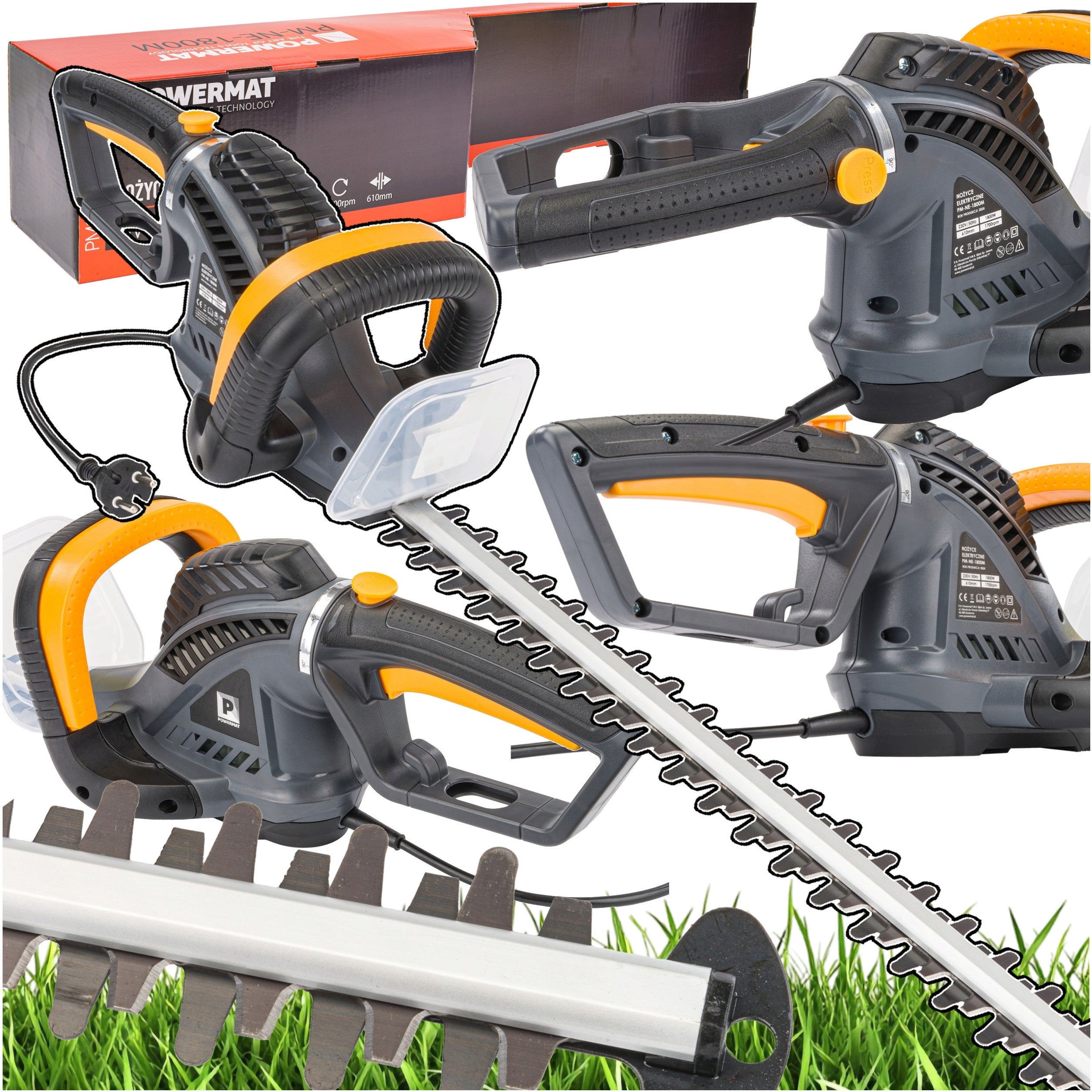 ELECTRIC SHRUB BRANCH HEDGE TRIMMER 1800W 610MM PRUNER HIGH POWER