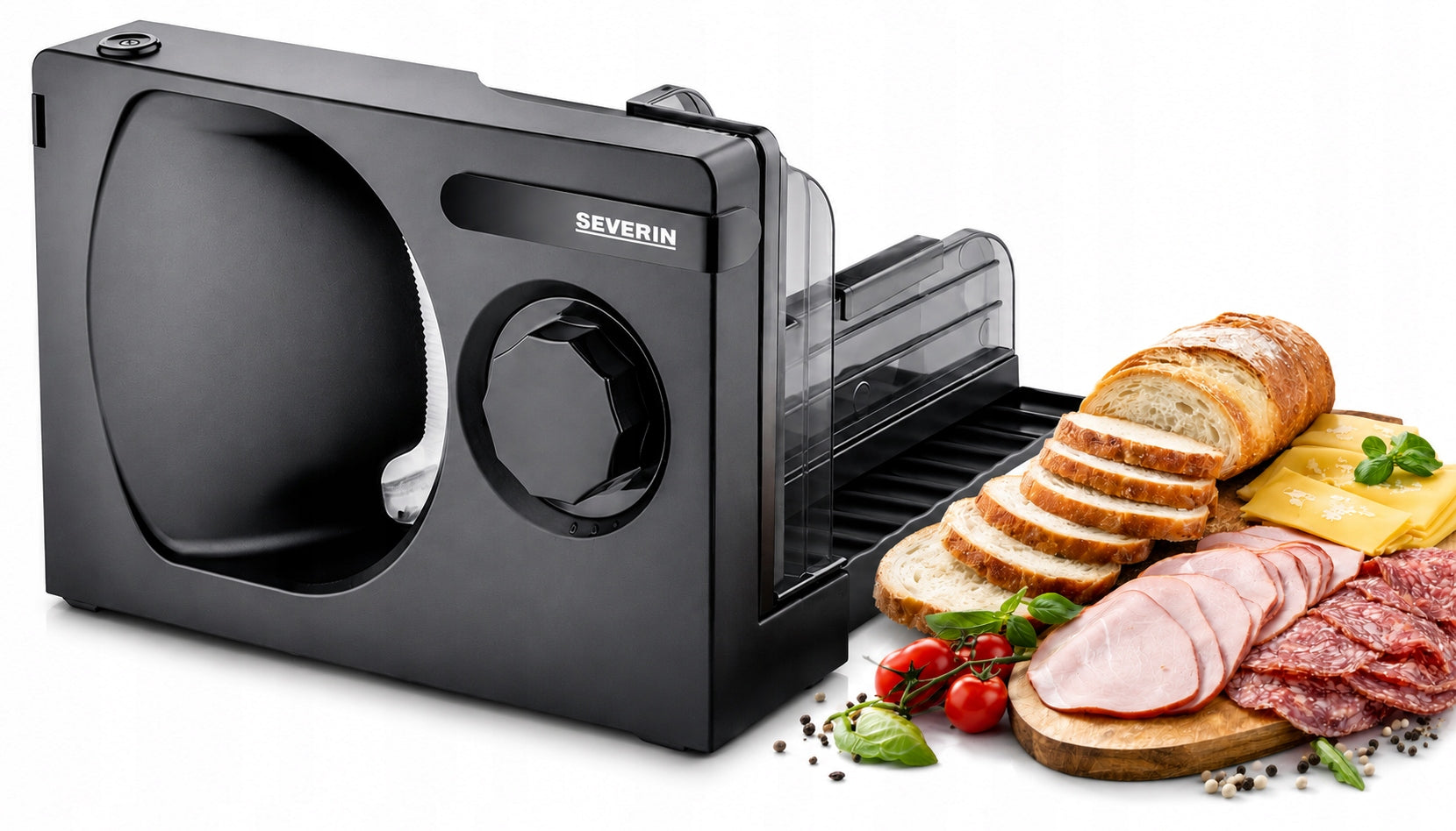 ELECTRIC SLICER BREAD VERDE CHEESE REGULATION SEVERIN AS9578