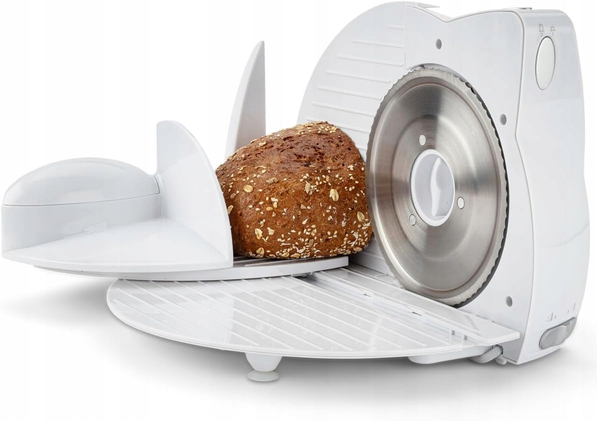 ELECTRIC SLICER FOR BREAD MEAT VEGETABLE CHEESE 130W WHITE STRONG Packaging status original
