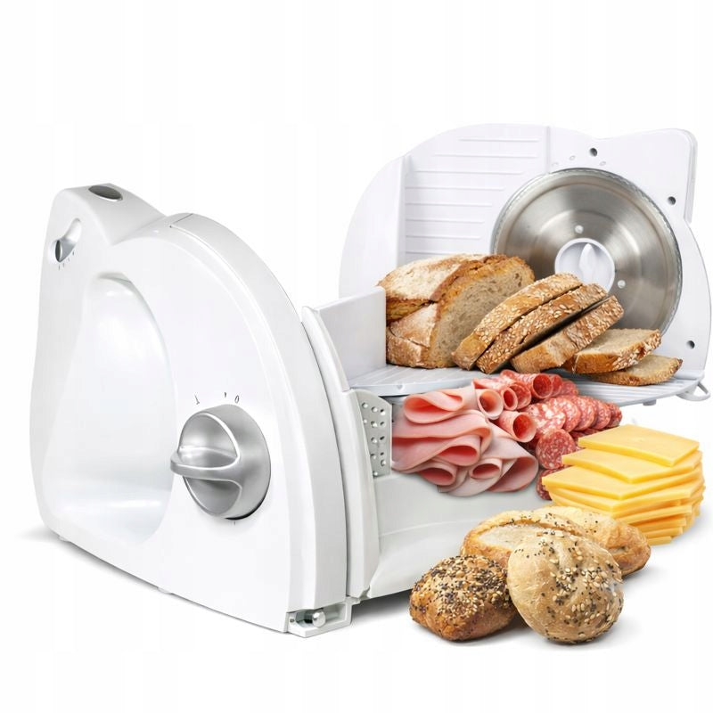 ELECTRIC SLICER FOR BREAD MEAT VEGETABLE CHEESE 130W WHITE STRONG