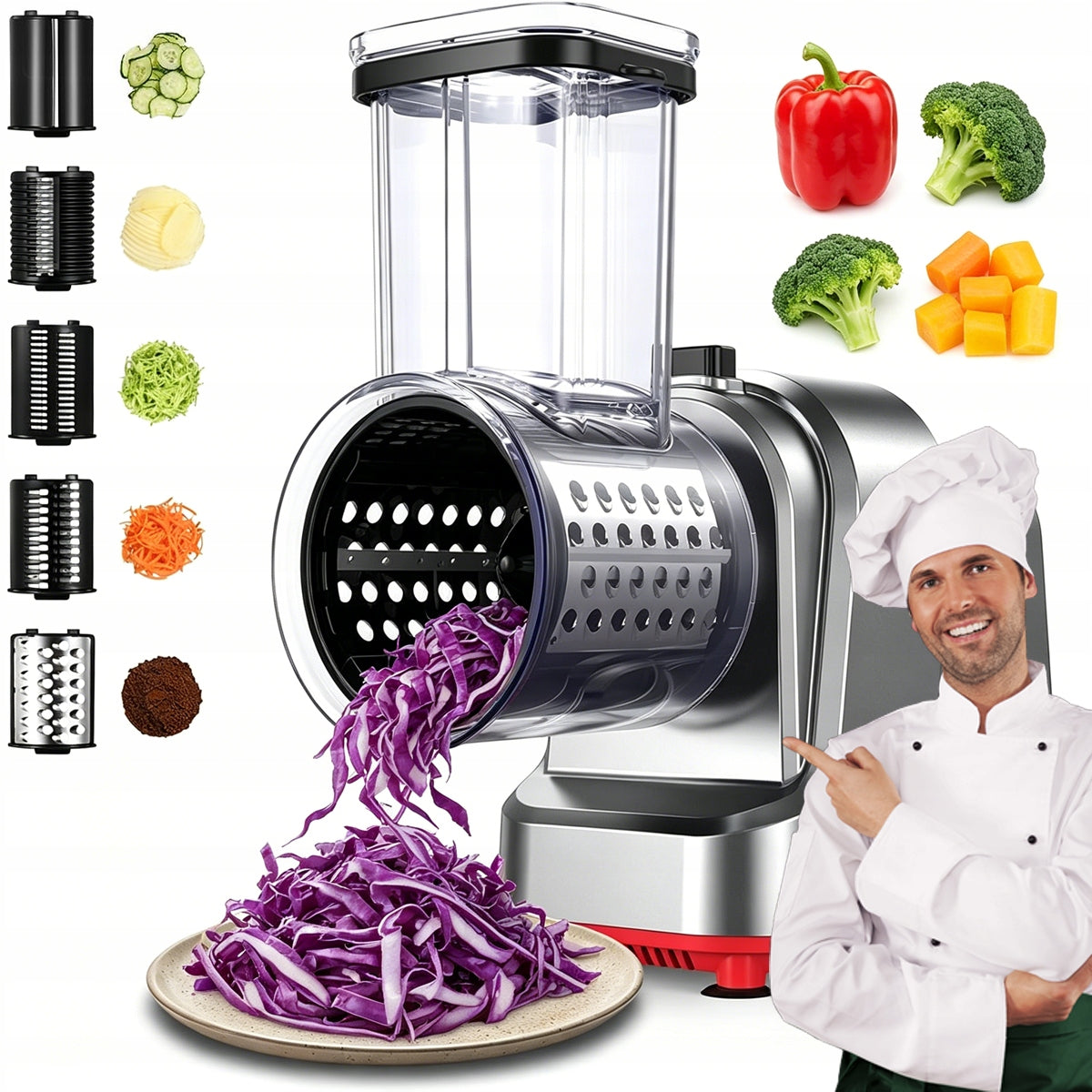 ELECTRIC SLICER FRUIT VEGETABLE SLICER MULTIFUNCTIONAL GRATER