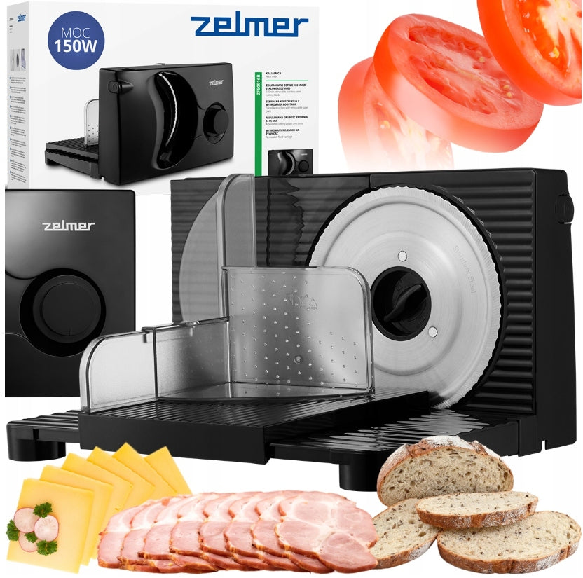 ELECTRIC SLICER ZELMER FOR BREAD SAUSAGES SMOOTH CUTTING ADJUSTMENT Packaging status original