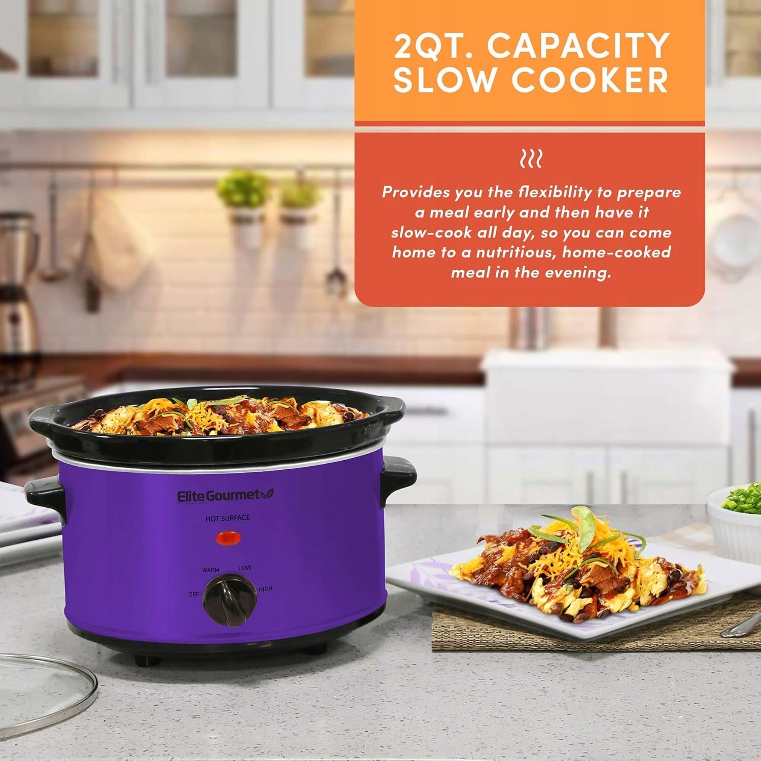 ELECTRIC SLOW COOKER 2,3L PURPLE WITH TEMPERATURE CONTROL AND LID Manufacturer code 5903387645220