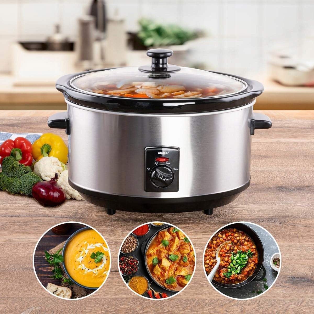 ELECTRIC SLOW COOKER 3,5 L CERAMIC POT 3 DEGREES OF HEATING EAN (GTIN) 5902912945439