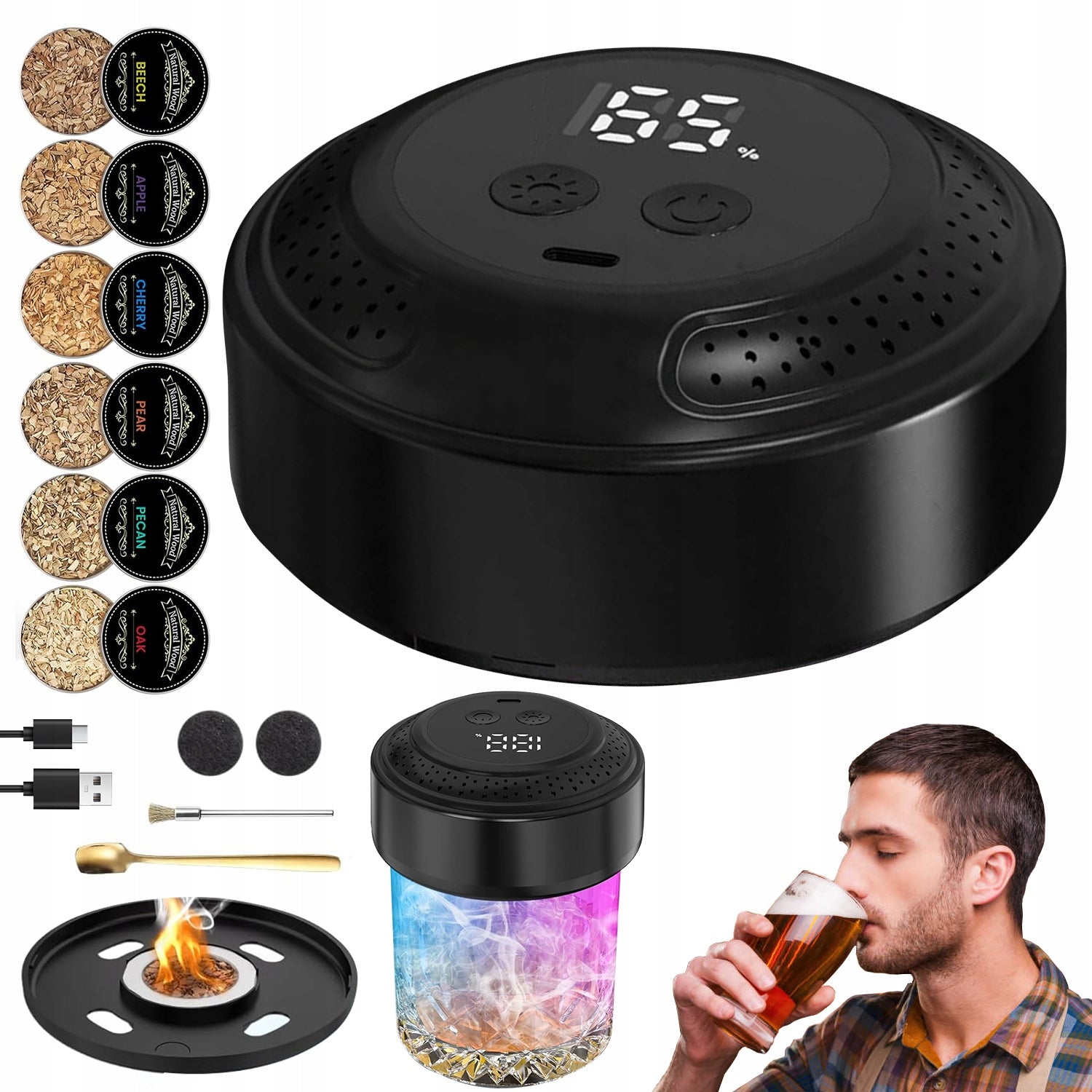 ELECTRIC SMOKING SET STYLISH FOR COCKTAILS AND DRINKS WITH AROMA