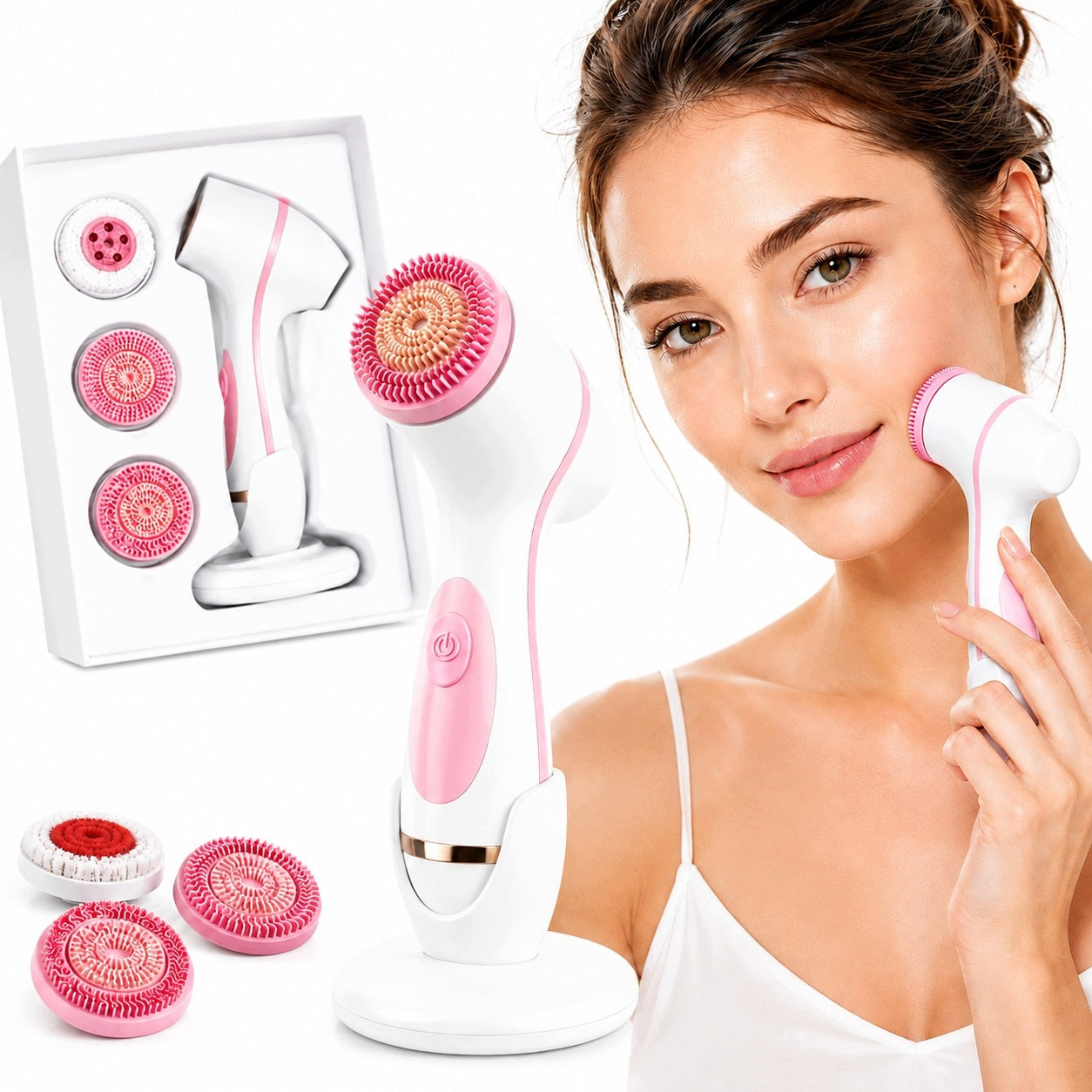 ELECTRIC SONIC FACE BRUSH 3in1 VIBRATION ROTARY MASSAGER