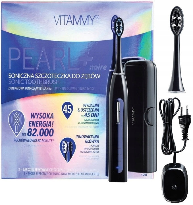 ELECTRIC SONIC TOOTHBRUSH + CASE VITAMMY PEARL+ BLACK Manufacturer code Pearl+ Noire