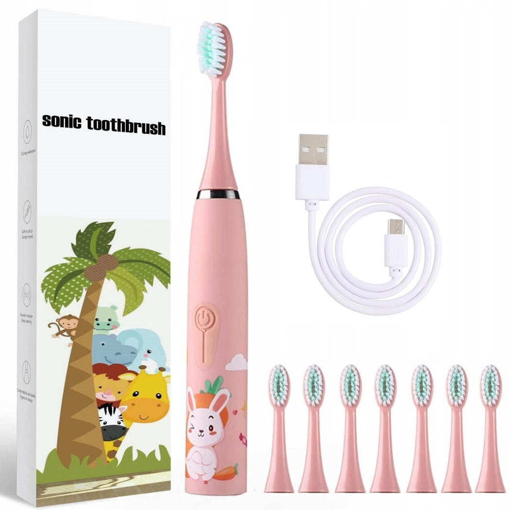 ELECTRIC SONIC TOOTHBRUSH FOR CHILDREN 8 USB TIPS