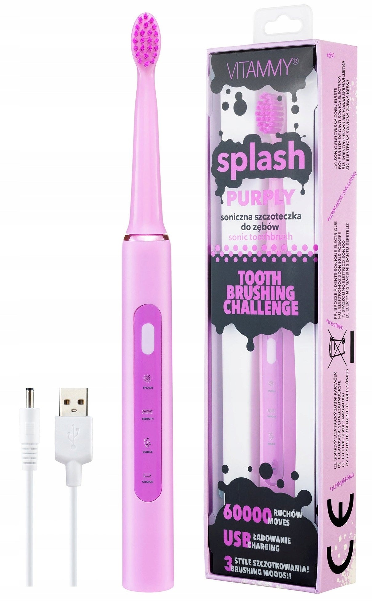 ELECTRIC SONIC TOOTHBRUSH FOR CHILDREN 8+ VITAMMY SPLASH USB