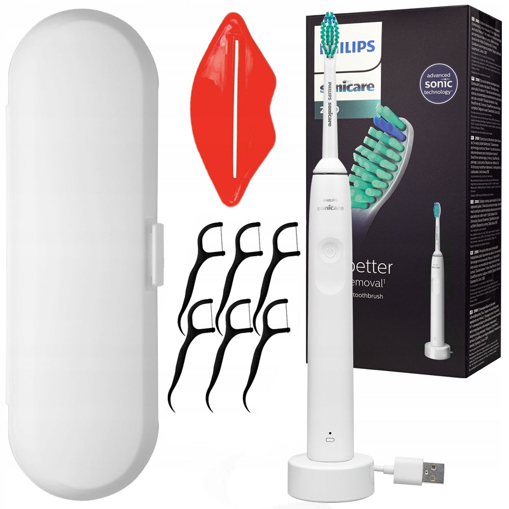 ELECTRIC SONIC TOOTHBRUSH PHILIPS SONICARE WHITE + CASE ACCESSORIES