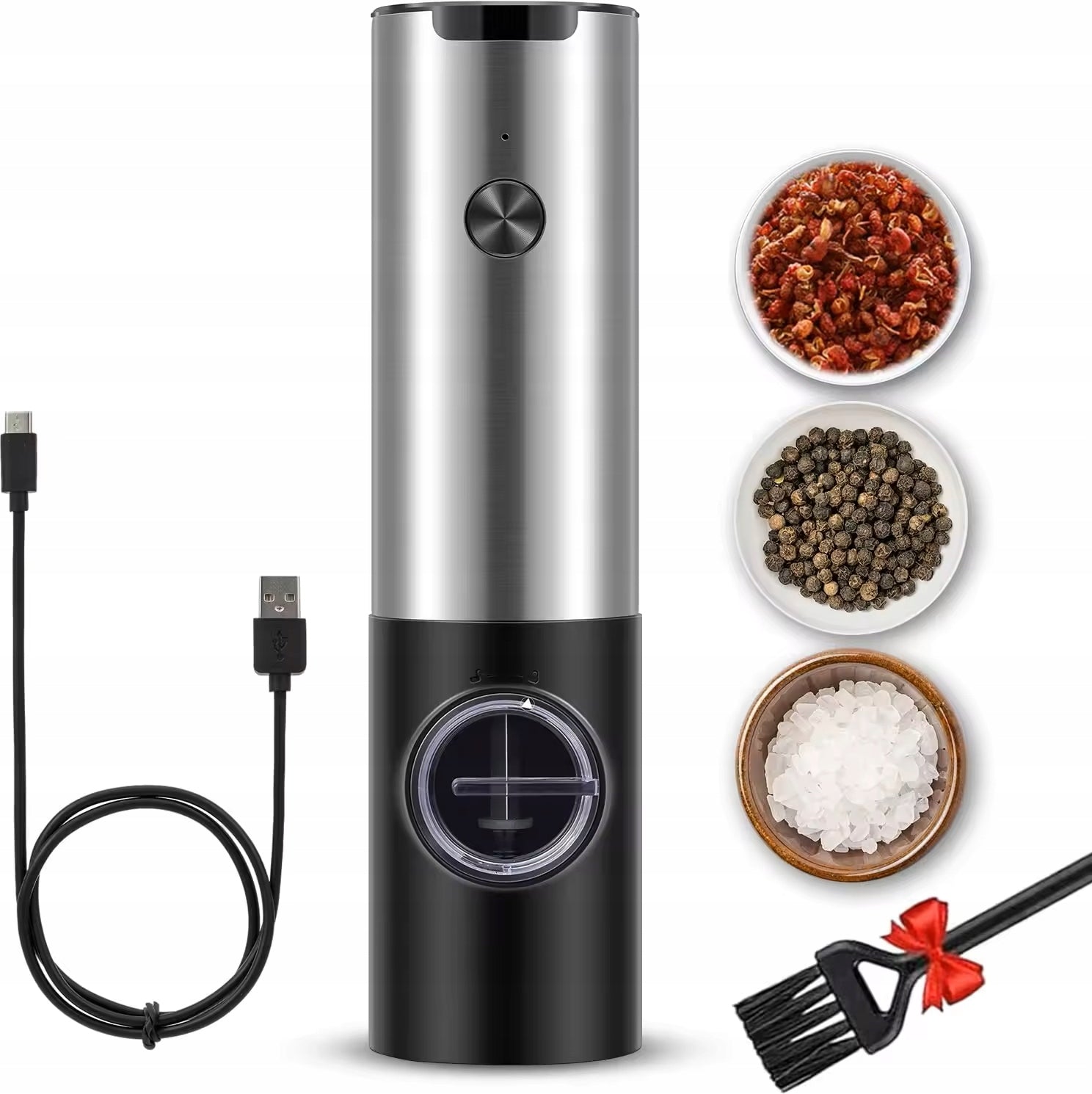 ELECTRIC SPICE SALT PEPPER GRINDER CORDLESS CHARGING USB -C