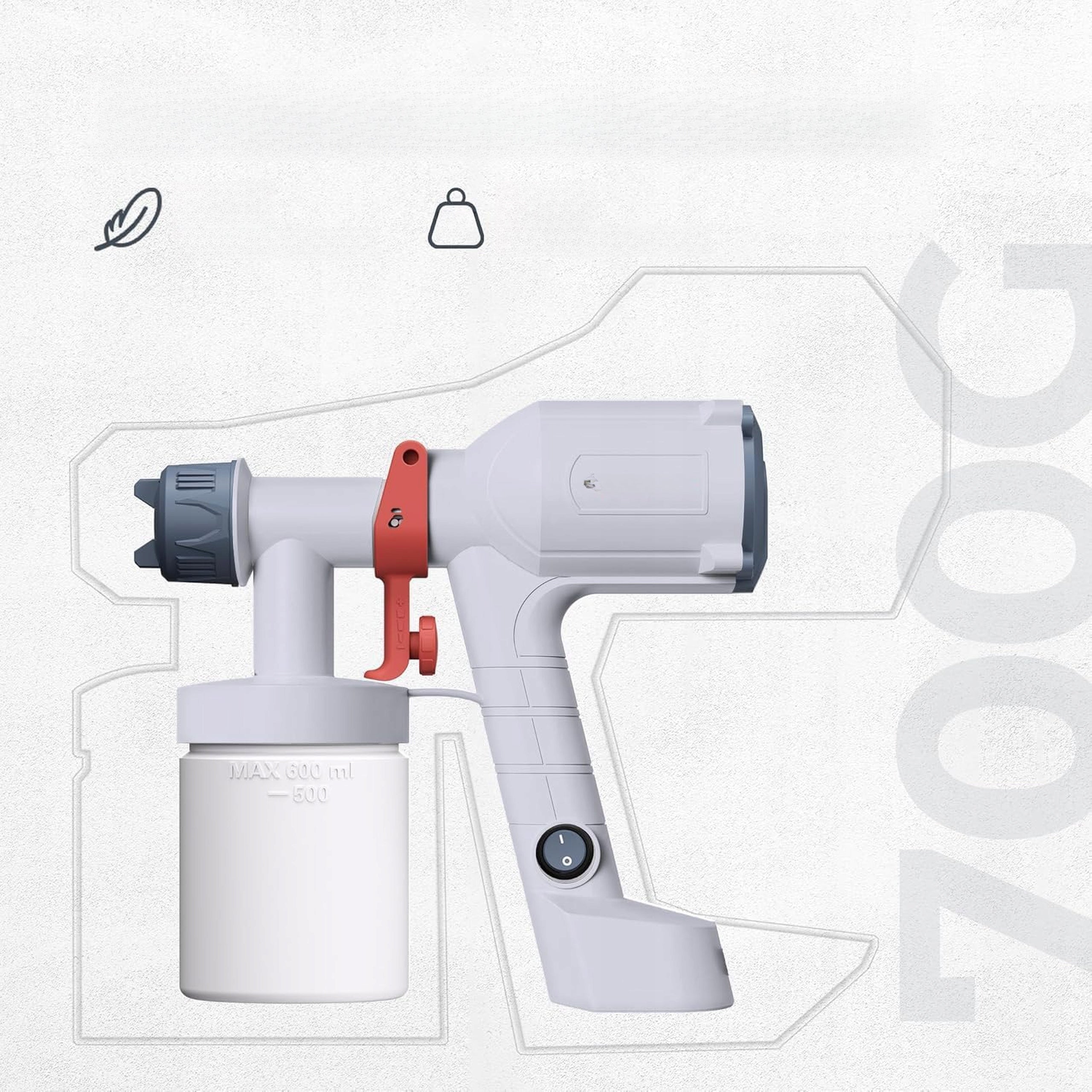 ELECTRIC SPRAY TILSWALL PAINT GUN 600ML TWO NOZZLES HIT Brand no brand