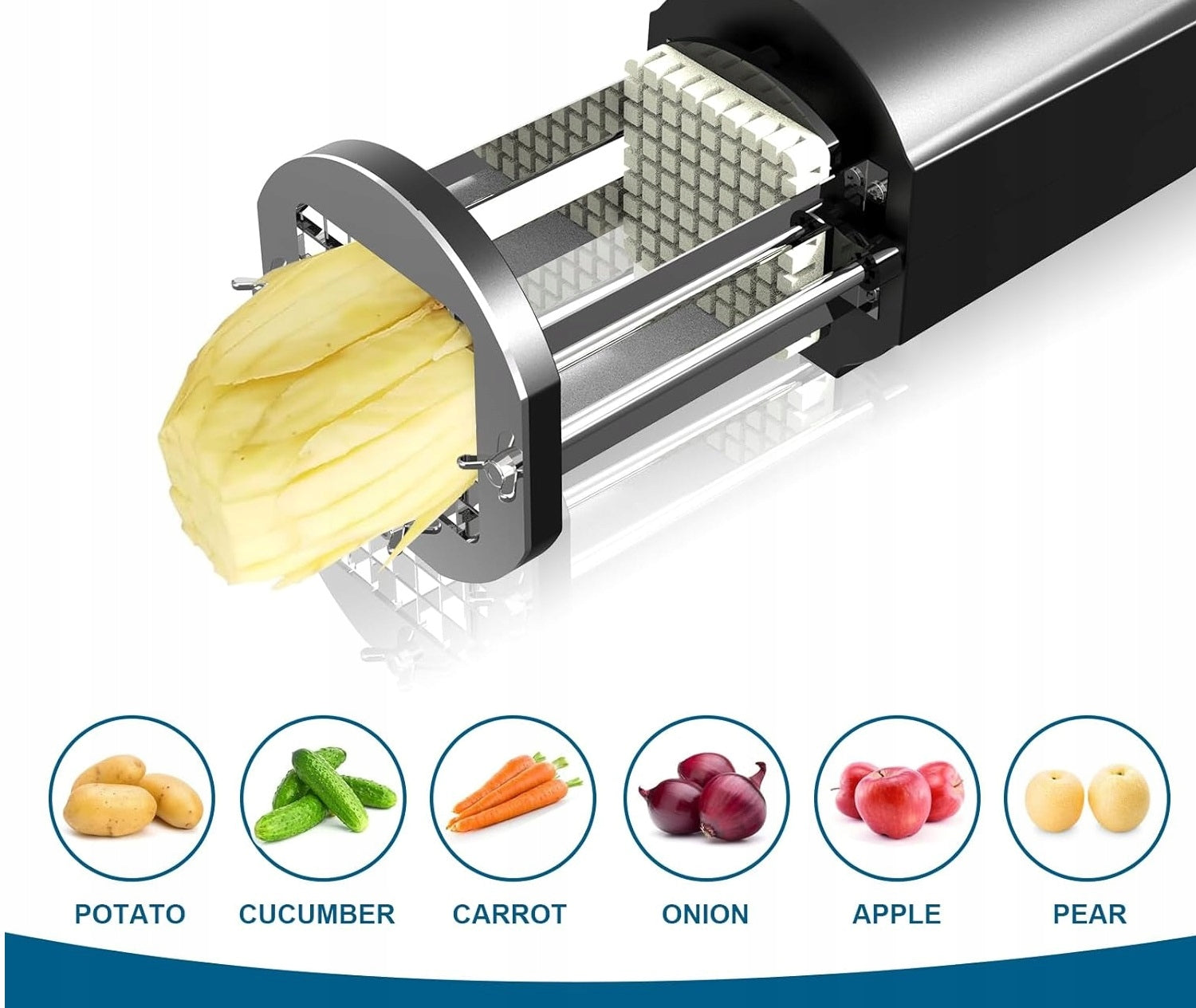 ELECTRIC STAINLESS STEEL SLICER WITH 1/2 AND 3/8 INCH AIORDDL BLADE Brand no brand