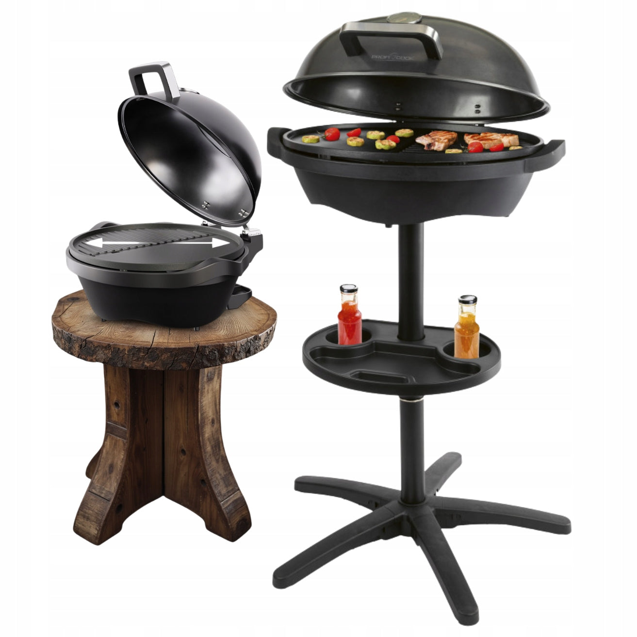 ELECTRIC STANDING AND TABLE GRILL WITH TEMP REGULATION PROFICOOK PC-BQS 1303