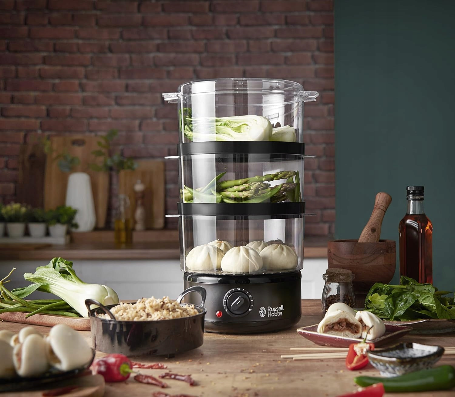 ELECTRIC STEAMER 7 L 3 LEVELS RICE BOWL TIMER 60 MIN MATTE BLACK Manufacturer code 5902912642765