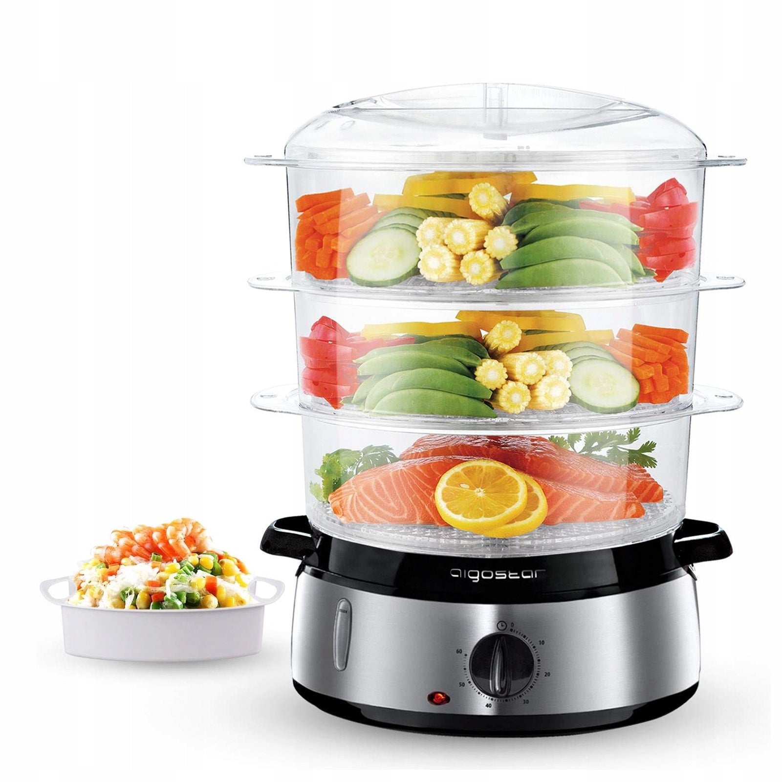 ELECTRIC STEAMER 800W 9L TIMER 3 BOWL Aigostar