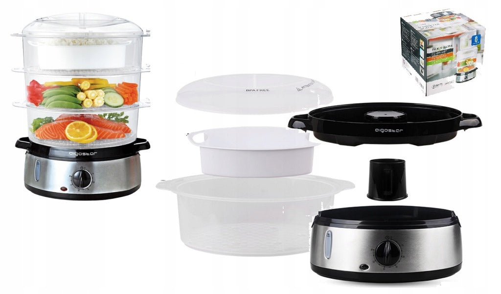 ELECTRIC STEAMER AIGOSTAR 9L 800W RICE EGG SOUP BPA FREE Brand Aigostar