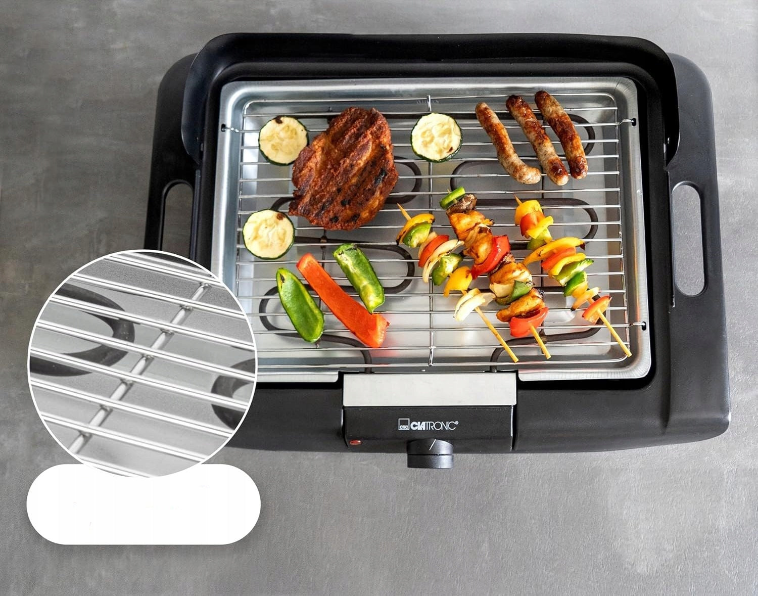 ELECTRIC TABLE GRILL SMOKE FREE TOASTER FOR GARDEN TERRACE STRONG Brand Clatronic
