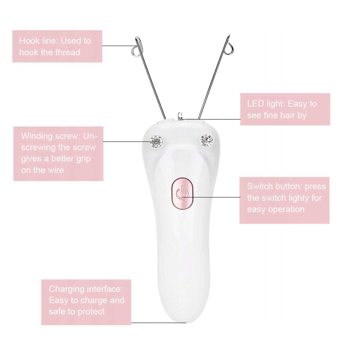 ELECTRIC THREAD EPILATOR FOR HAIR REMOVAL WITH USB CHARGING