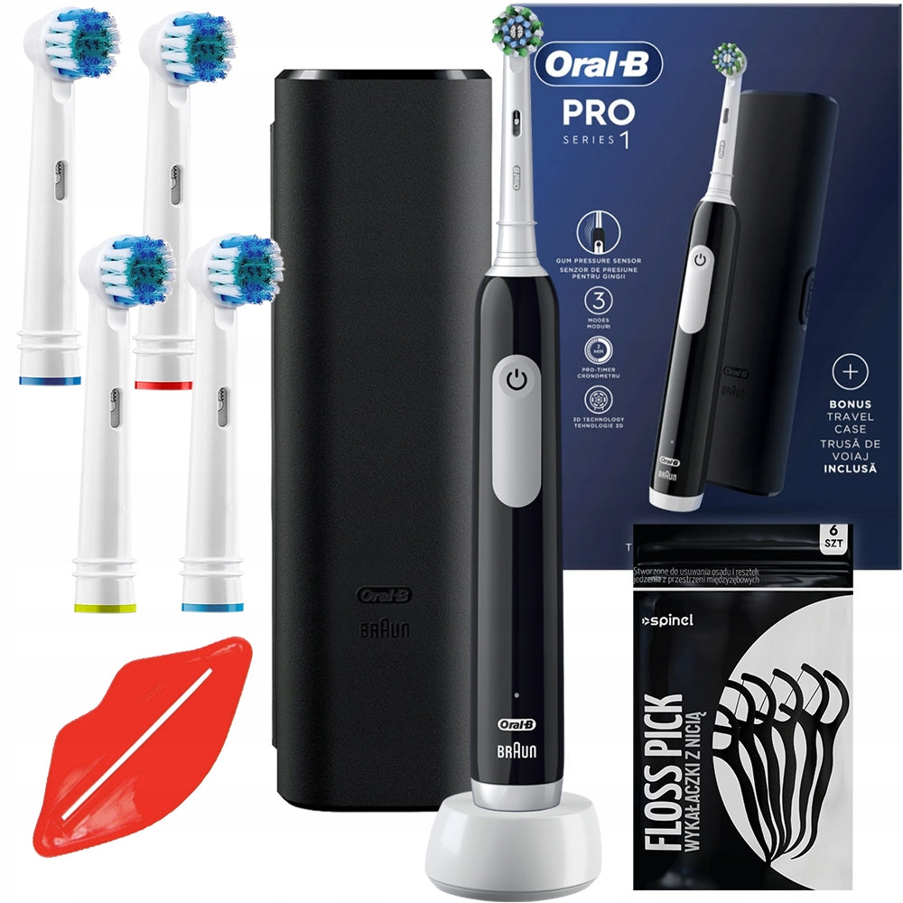 ELECTRIC TOOTHBRUSH ORAL-B PRO SERIES 1 BLACK CASE ACCESSORIES