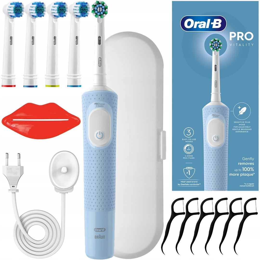 ELECTRIC TOOTHBRUSH ORAL-B VITALITY PRO D103 BLUE CASE TIPS FREEBIES Manufacturer code 5903818963206