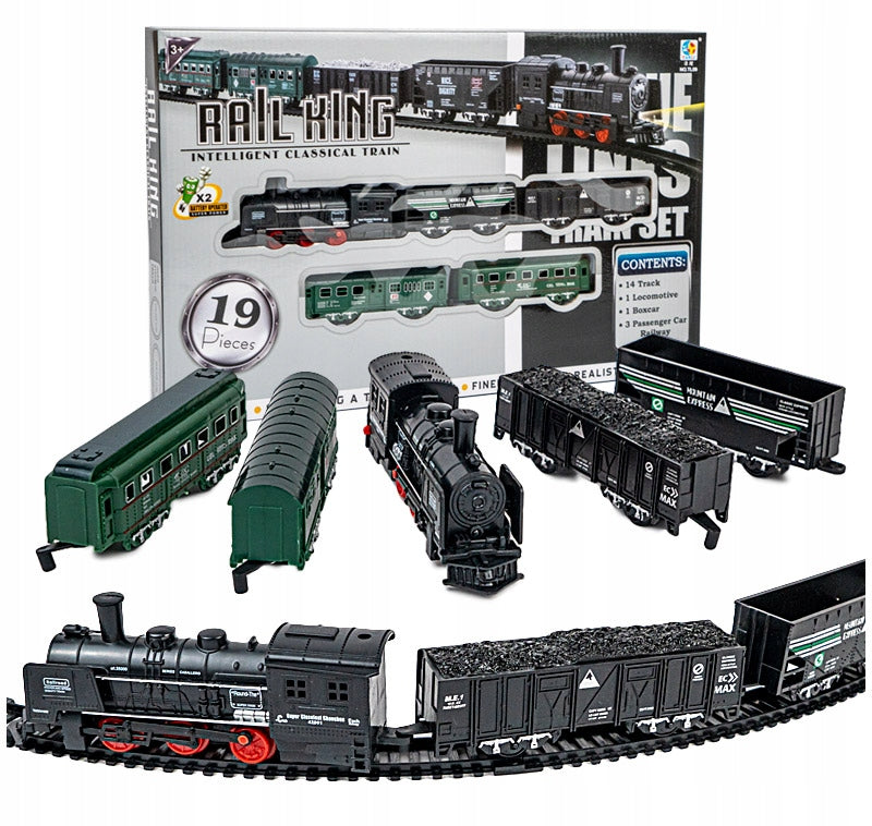 ELECTRIC TRAIN LOCOMOTIVE CLOTHES WAGONS TRACK SET FOR CHILDREN EAN (GTIN) 5903772580907