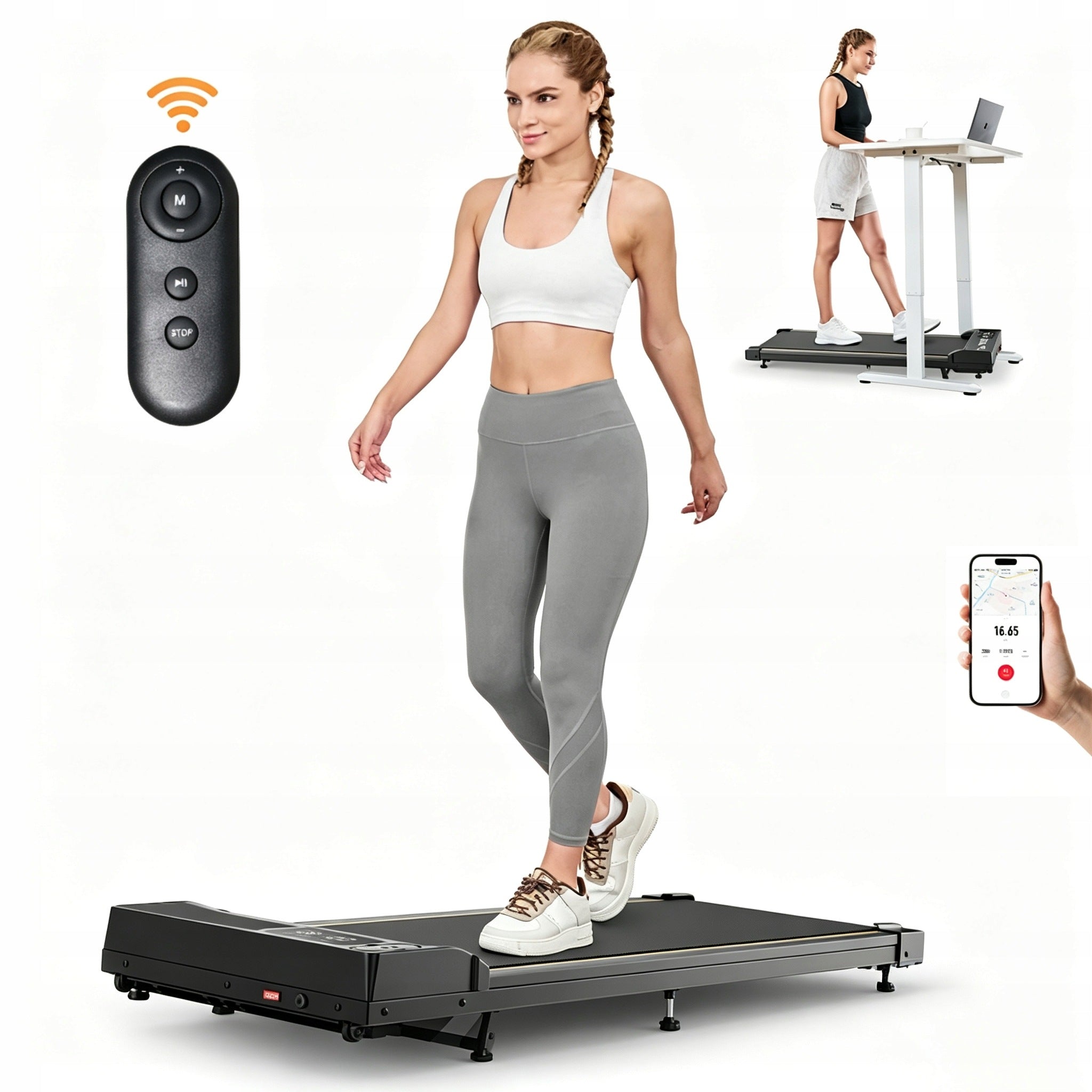 ELECTRIC TREADMILL Set Treadmill 15° Running or Walking Quiet Remote Control