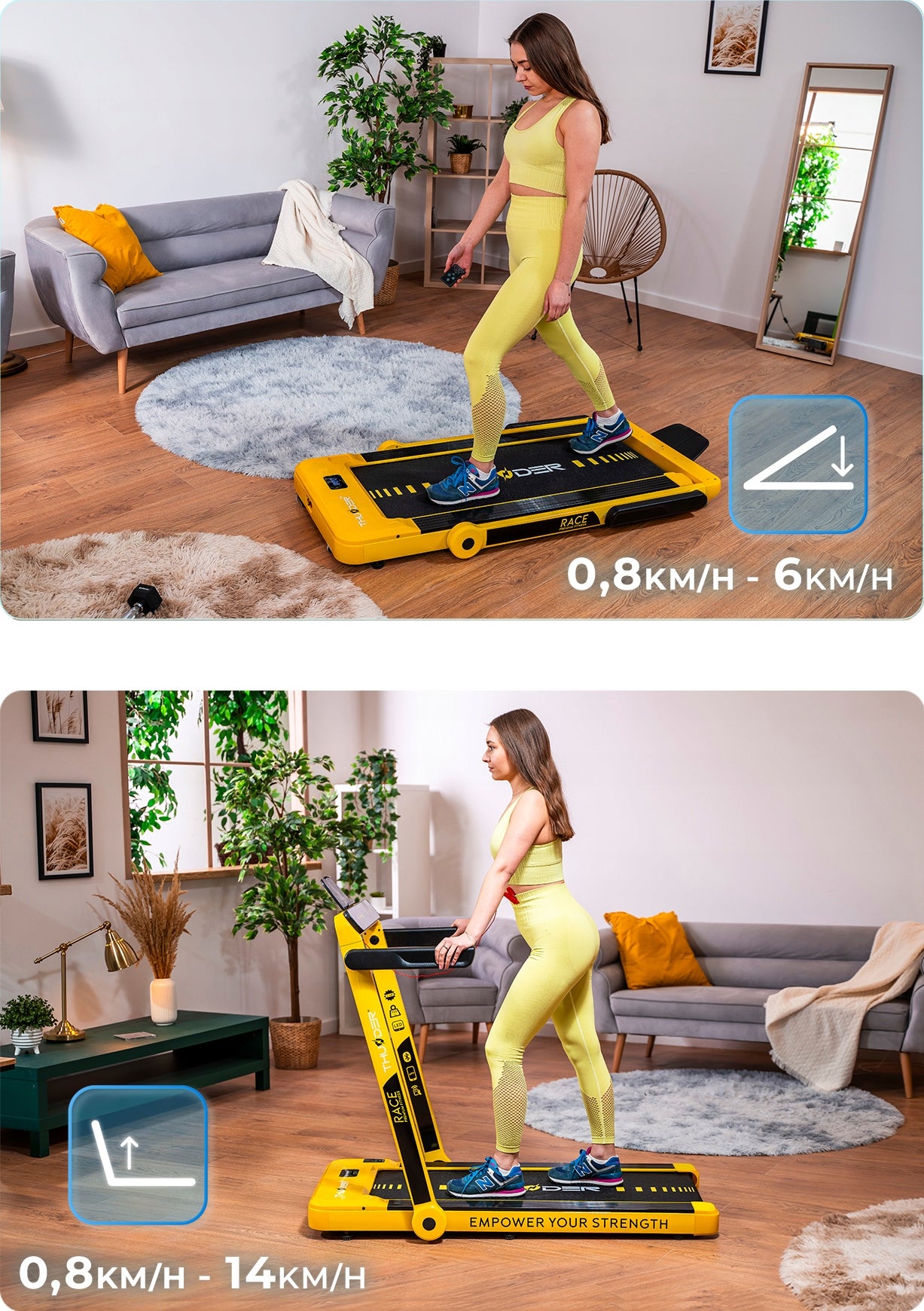ELECTRIC TREADMILL THUNDER RACE FOLDING UNDER BED WALKINGPAD 2 FUNCTIONAL Manufacturer code RACE-GOLD