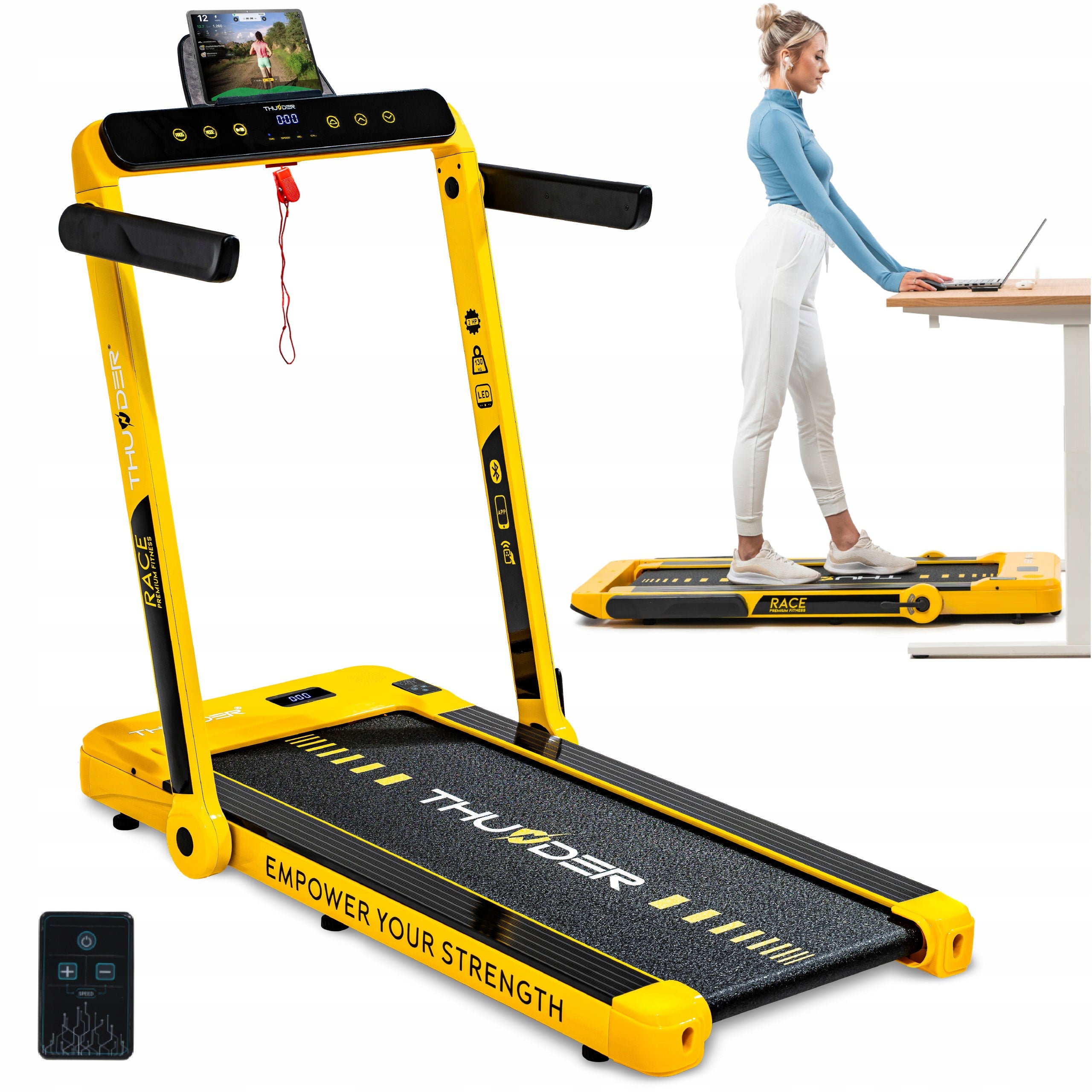 ELECTRIC TREADMILL THUNDER RACE FOLDING UNDER BED WALKINGPAD 2 FUNCTIONAL
