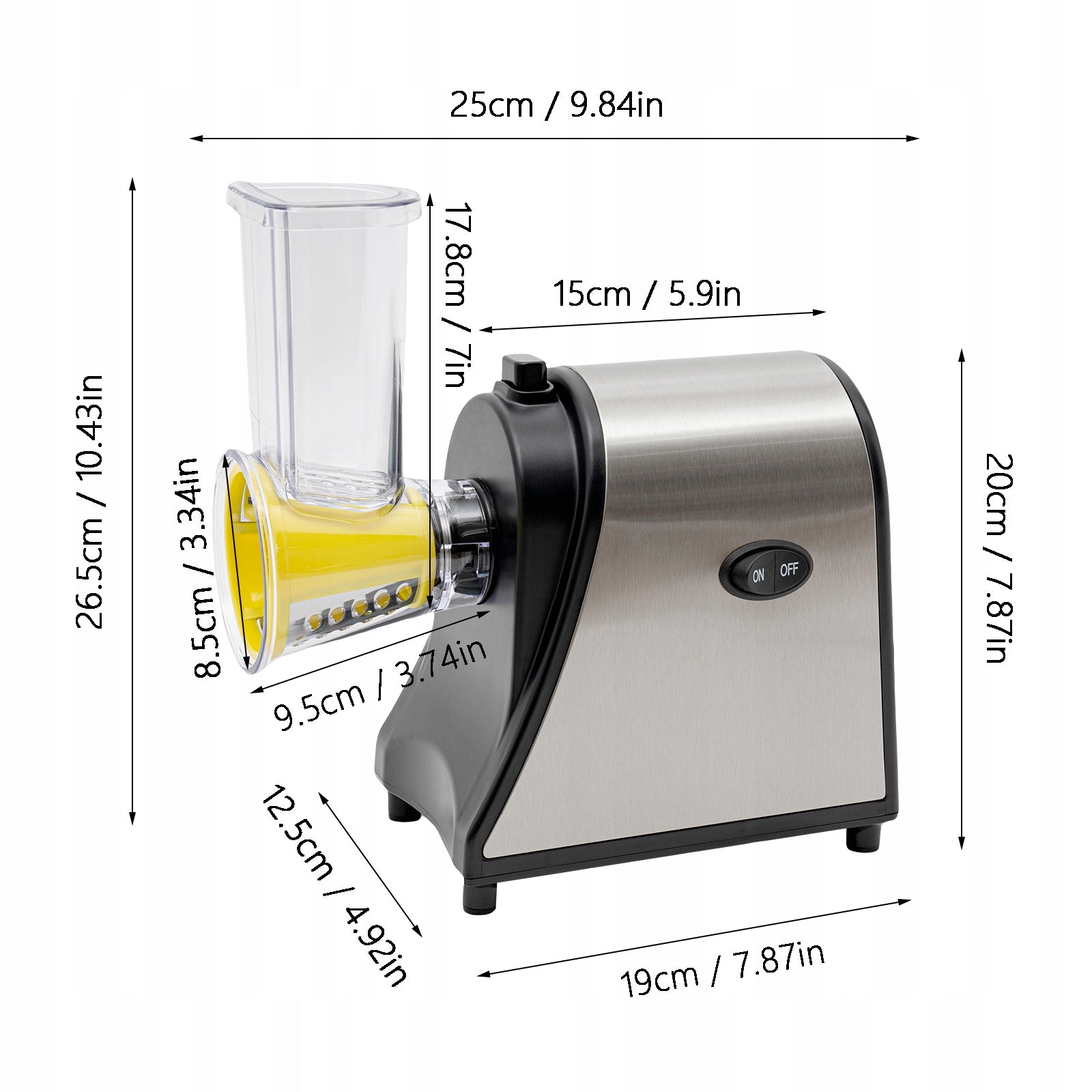 ELECTRIC VEGETABLE CUTTER 1000W WITH 5 CONES TABLETOP FOR CUTTING AUTOMATIC Manufacturer code 314114