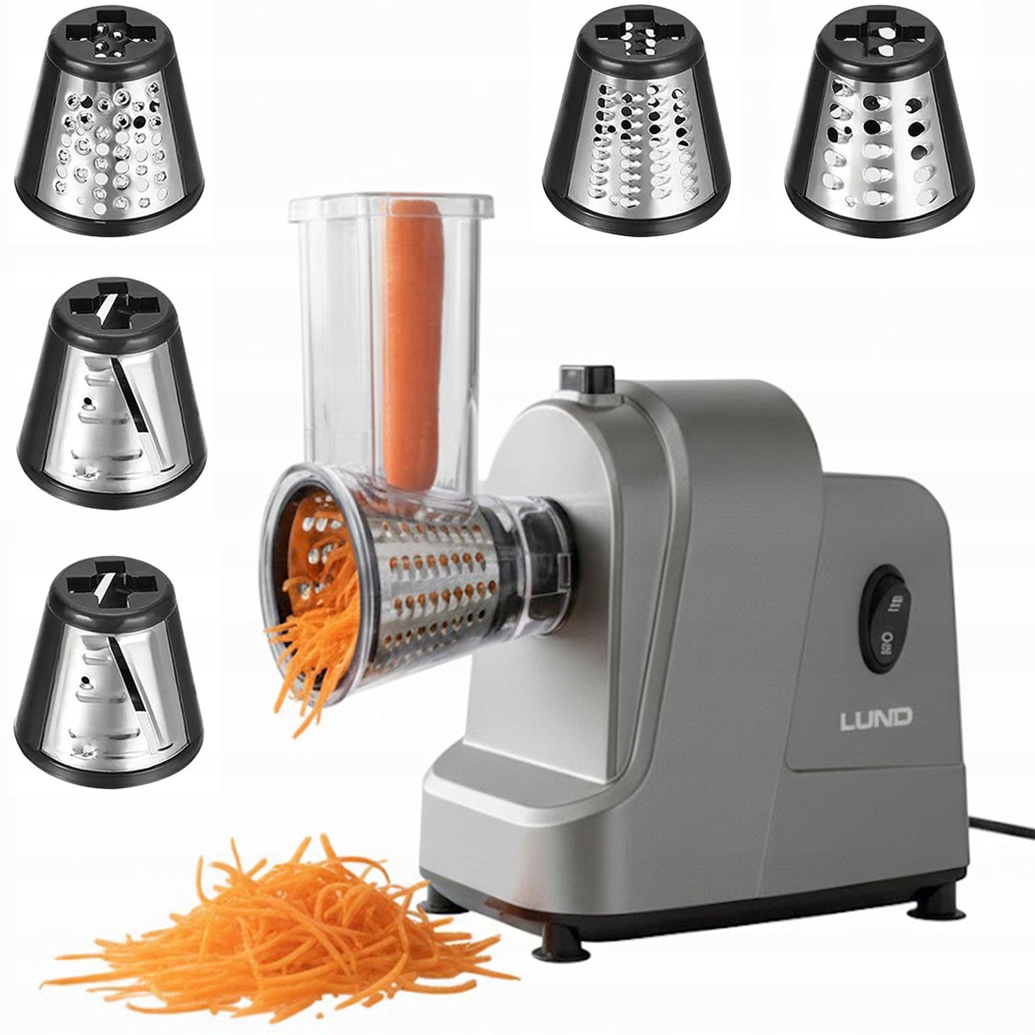 ELECTRIC VEGETABLE SLICER 250W 5 BLADES STAINLESS STEEL LUND