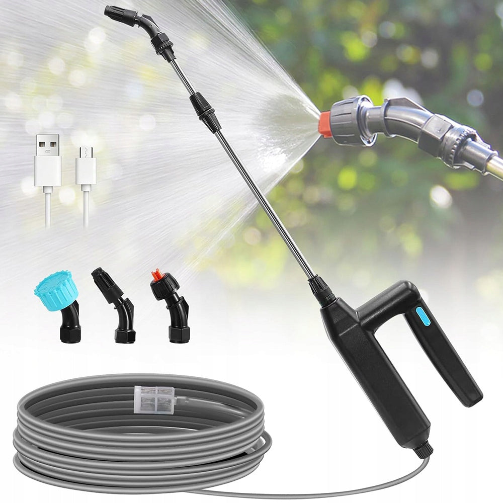 ELECTRIC WATERING SPRAY GUN 7.4V HOSE 5M LANCE FOR GARDEN