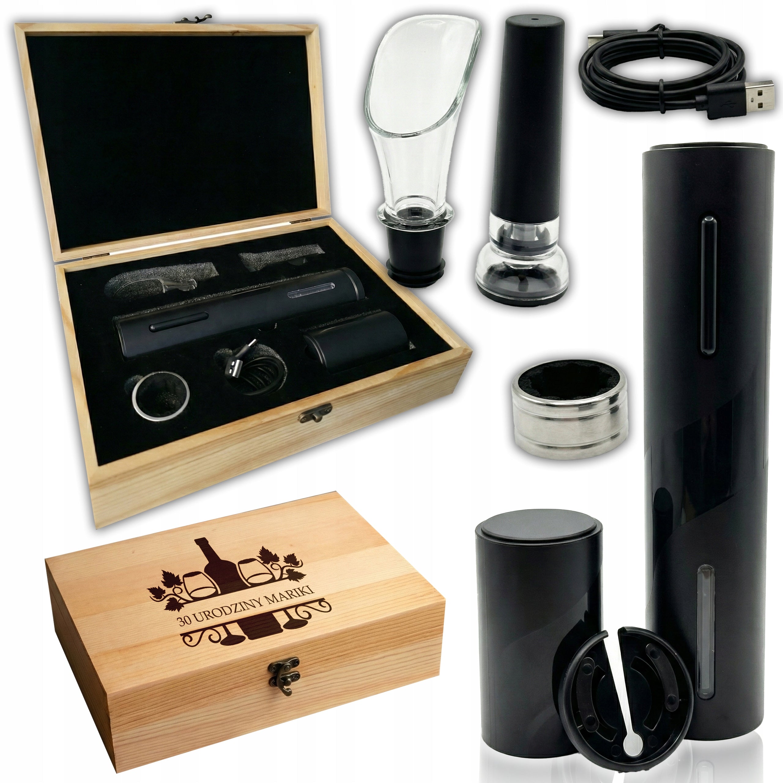 ELECTRIC WINE OPENER CORKSCREW GIFT ENGRAVING WEDDING WOMEN'S DAY