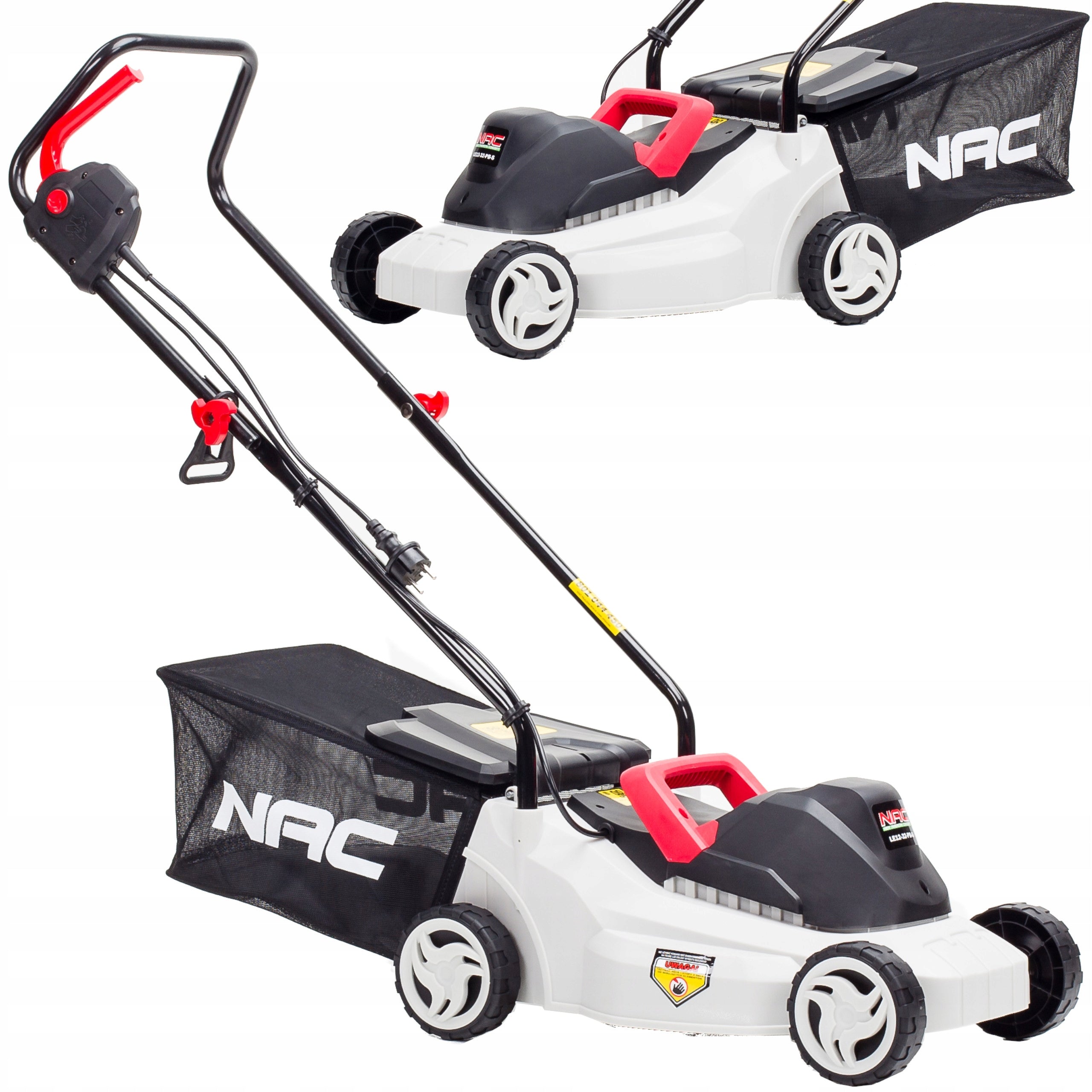 ELECTRIC mower NAC 32 cm 1200 W Lightweight 2in1 DURABLE Large basket 30 l