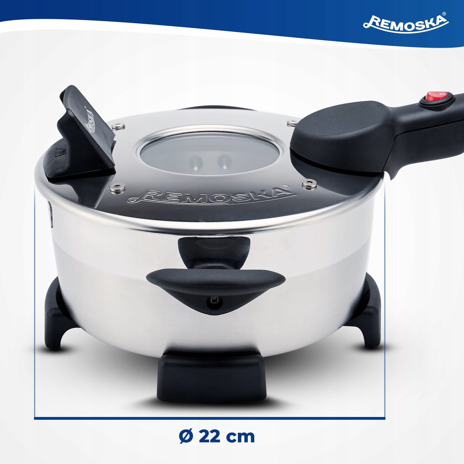 ELECTRICAL PRODUCTION REMOSKA 2L 400W DIAMETER 22 CM COVER WITH WINDOW Dominant color silver/gray