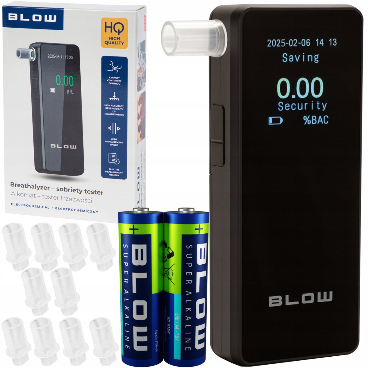 ELECTROCHEMICAL BREATHALYZER CALIBRATION PRO PRECISE + 10 MOUTHPIECES