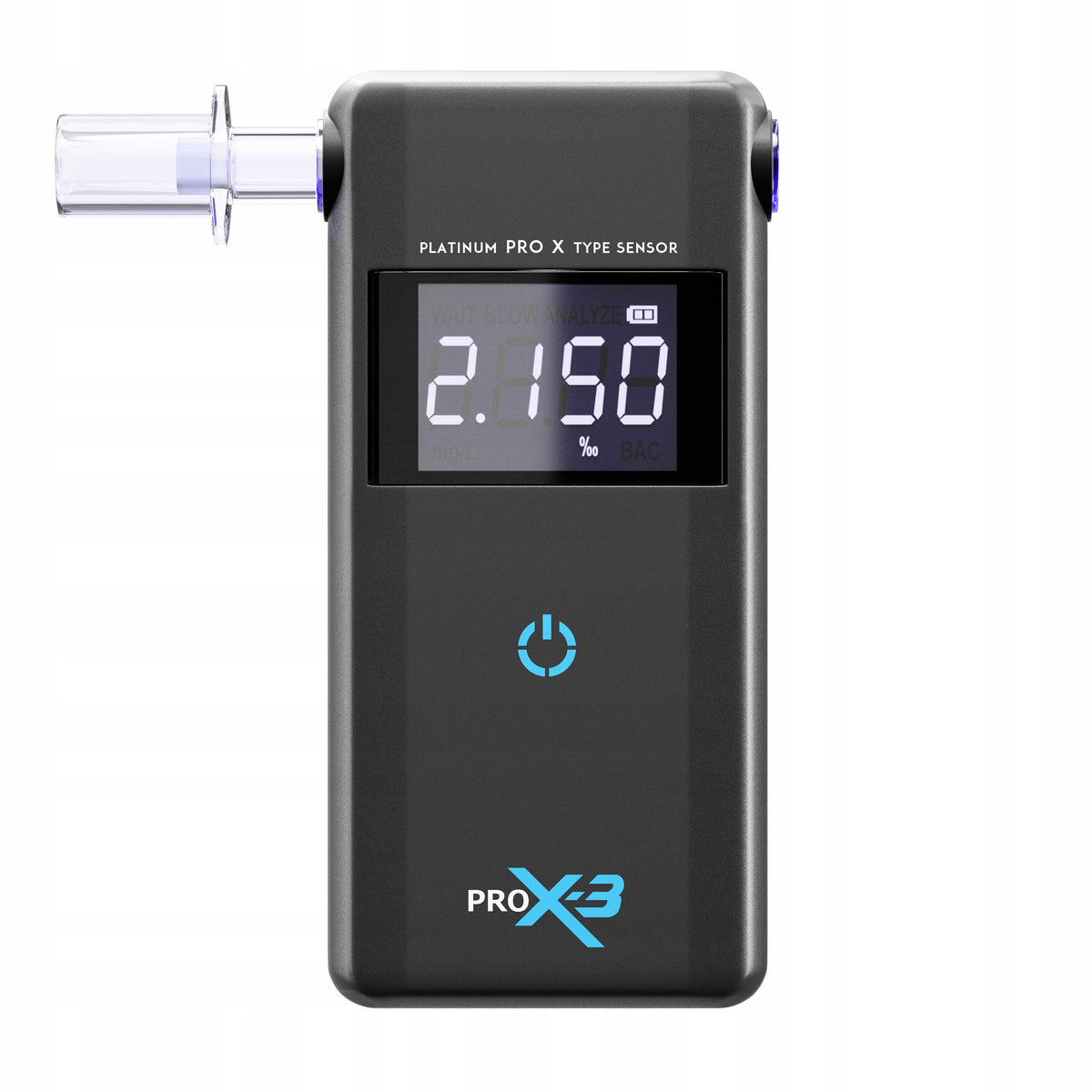ELECTROCHEMICAL BREATHALYZER PRO X-3 + 12 MONTHS CALIBRATION SERVICE + MOUTHPIECES Brand PRO X