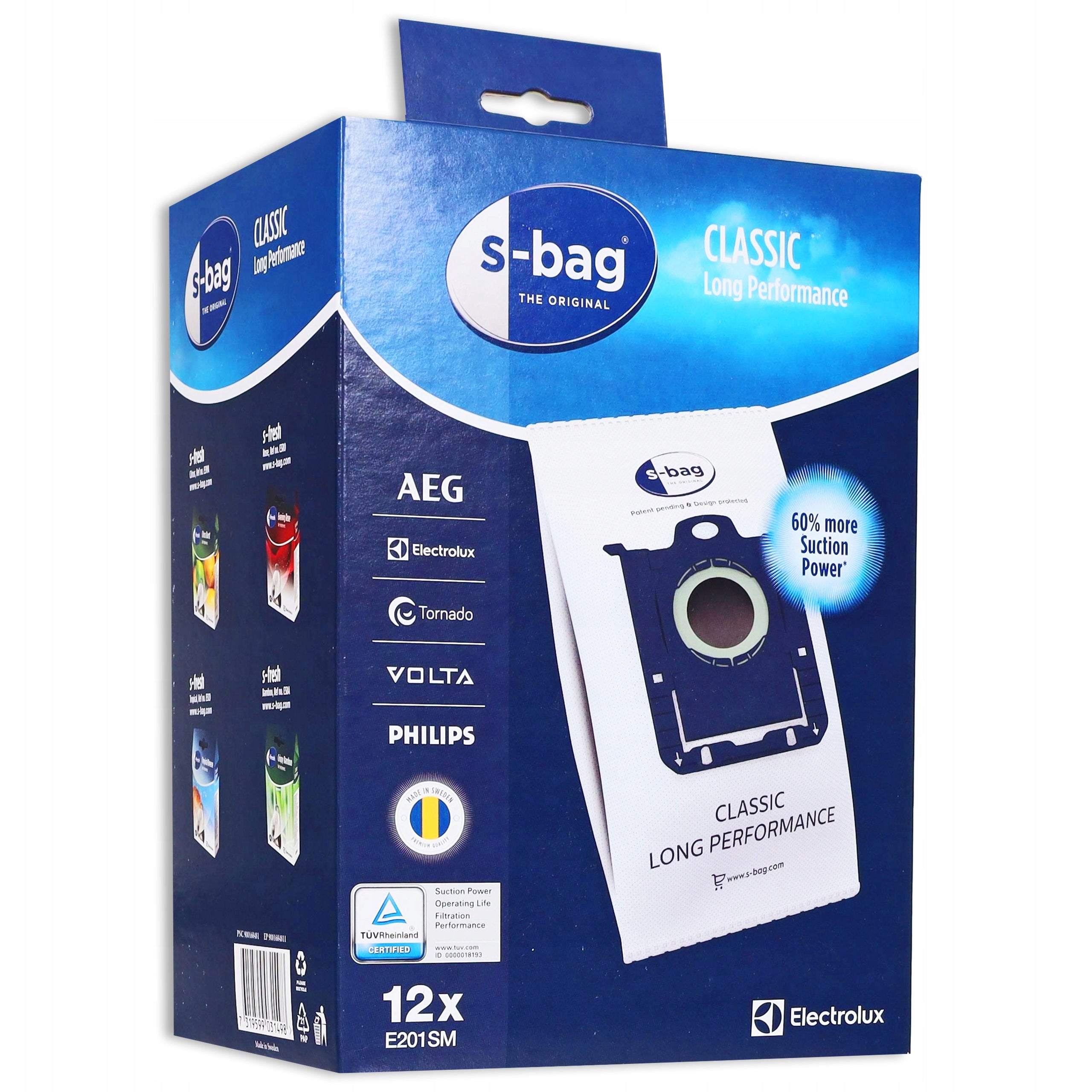 ELECTROLUX Pure D82-ALRG Silence BAGS 12 pcs Manufacturer code WOREK DO ODKURZACZA S-BAG ZESTAW 12 SZT.