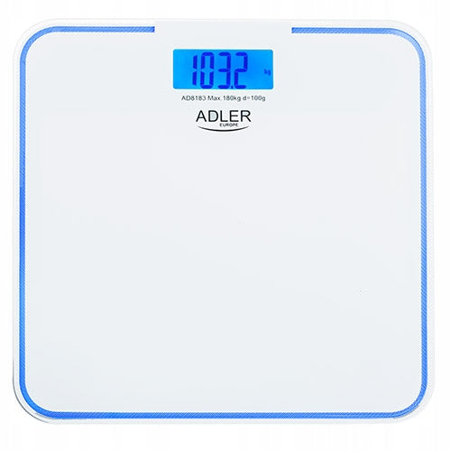 ELECTRONIC BATHROOM SCALE ACCURATE 180 KG LCD ILLUMINATED WHITE Manufacturer code ad_8183