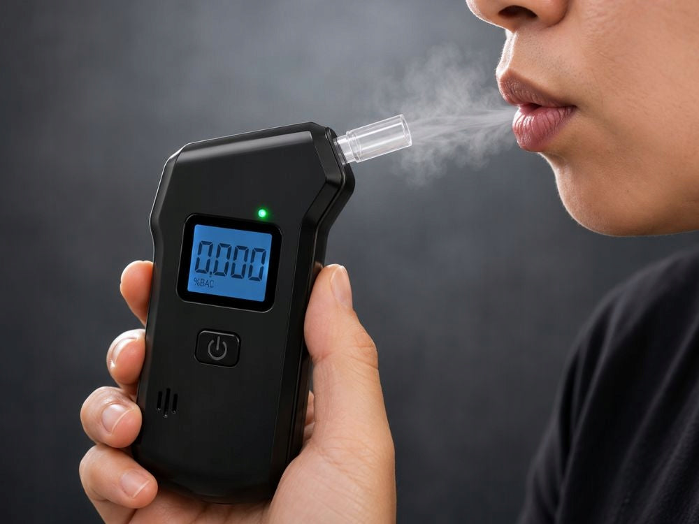 ELECTRONIC BREATHALYZER DIGITAL LCD FLASHLIGHT 5 MOUTHPIECES PRECISION BLACK Brand Verk Group