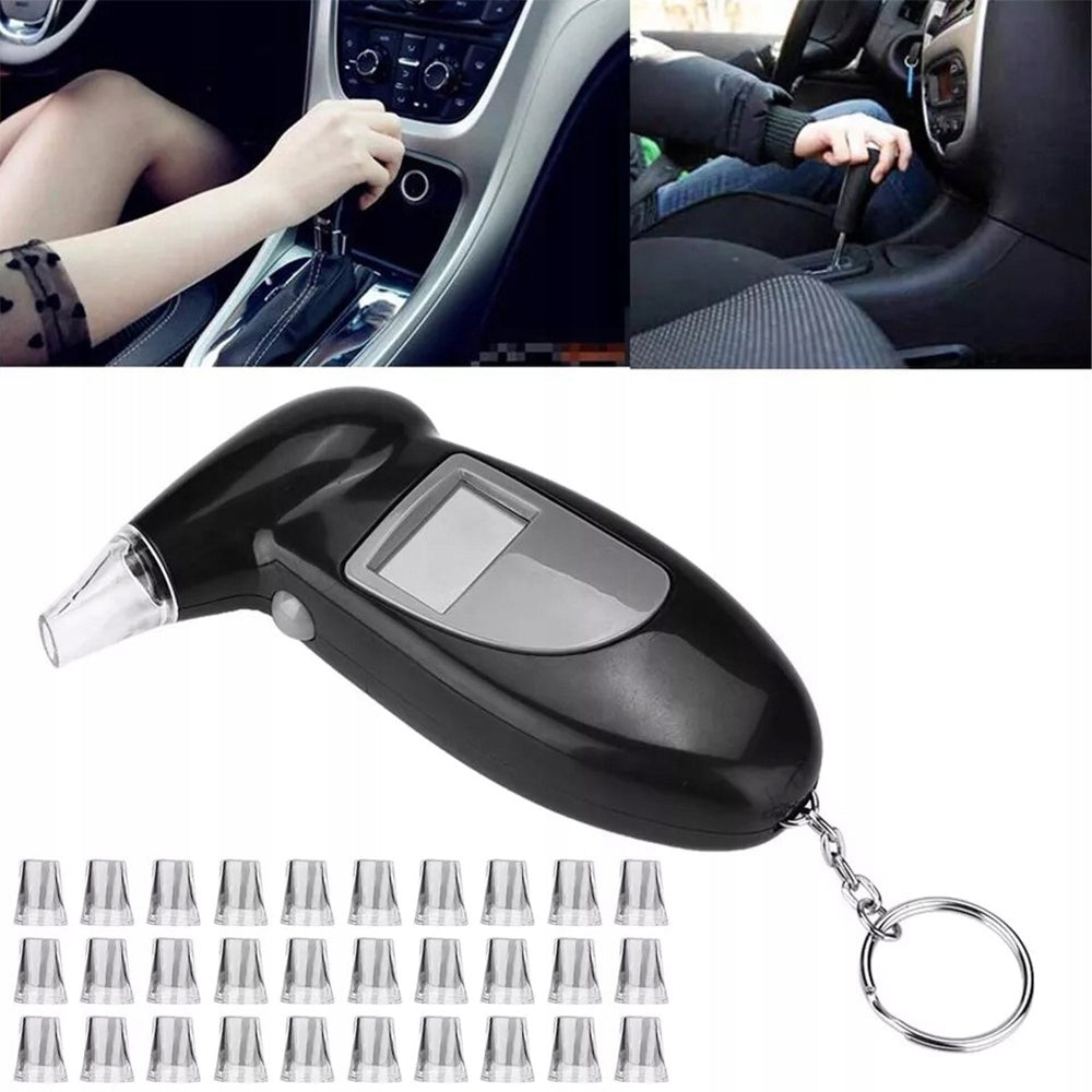 ELECTRONIC BREATHALYZER LCD DIGITAL ELECTROCHEMICAL MOUTHPIECES KEYCHAIN SMALL Calibration yes